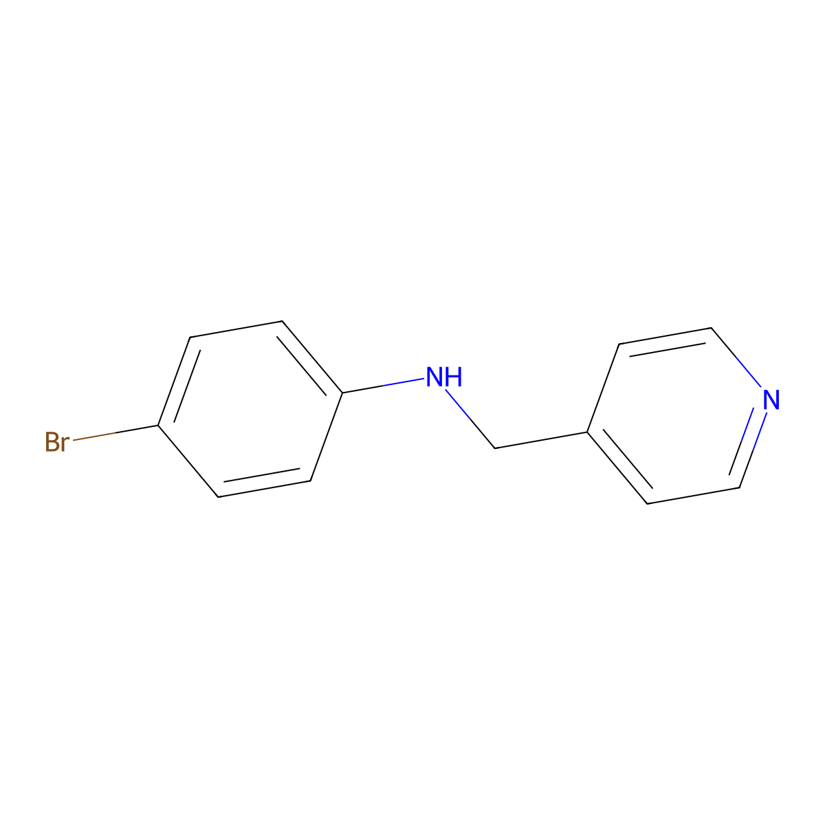 4-bromo-N-(pyridin-4-ylmethyl)aniline molecular structure, CAS 166110-81-2