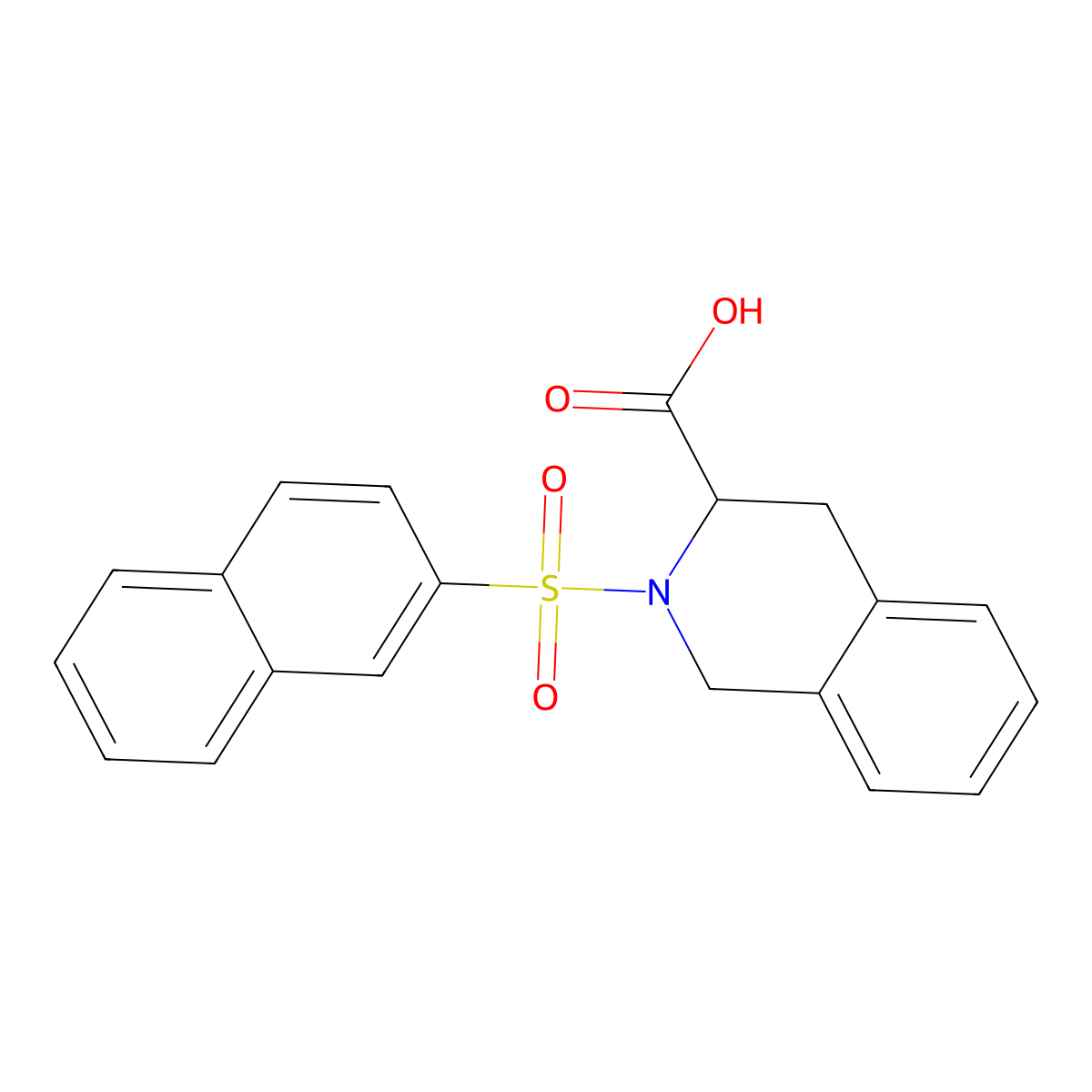 2-(Naphthalene-2-sulfonyl)-1,2,3,4-tetrahydroisoquinoline-3-carboxylic acid molecular structure, CAS 166167-85-7