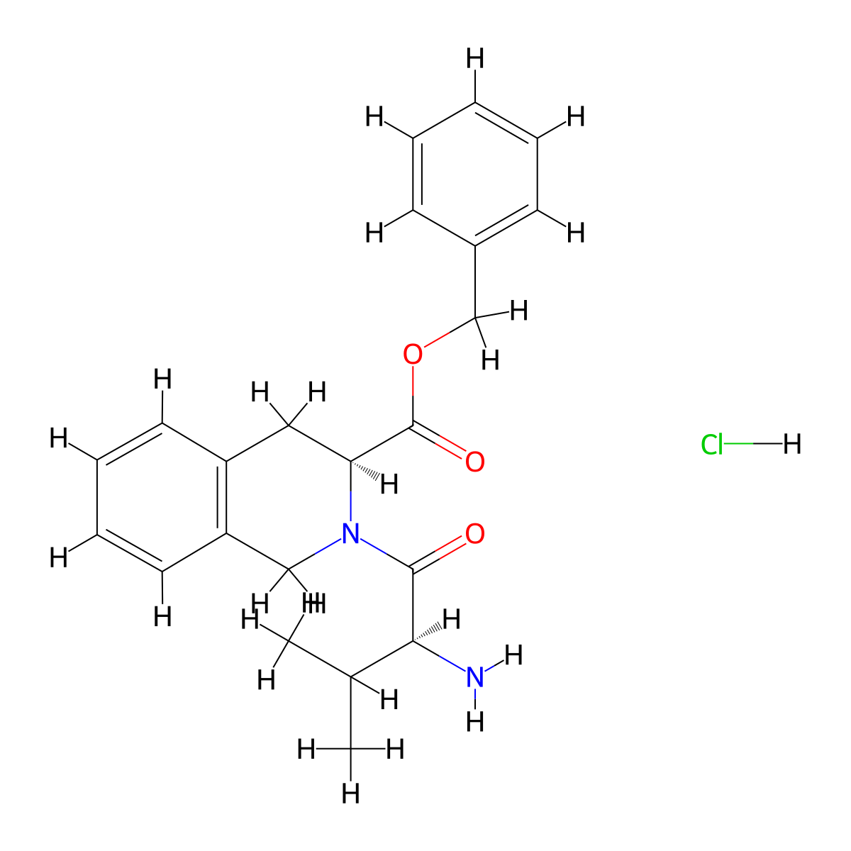 (S)-Benzyl 2-((S)-2-amino-3-methylbutanoyl)-1,2,3,4-tetrahydroisoquinoline-3-carboxylate hydrochloride molecular structure, CAS 166169-15-9