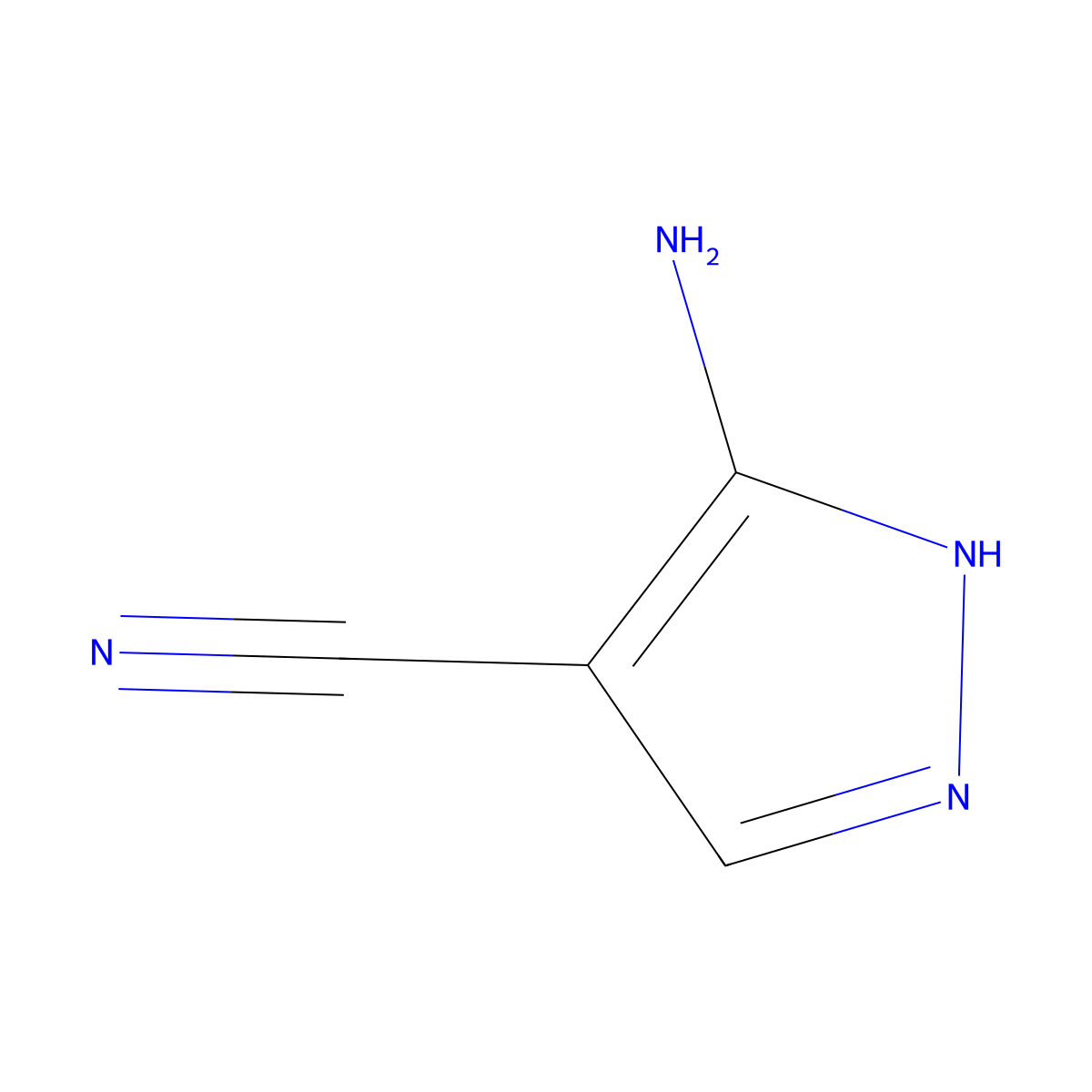 5-Amino-4-cyanopyrazole molecular structure, CAS 16617-46-2