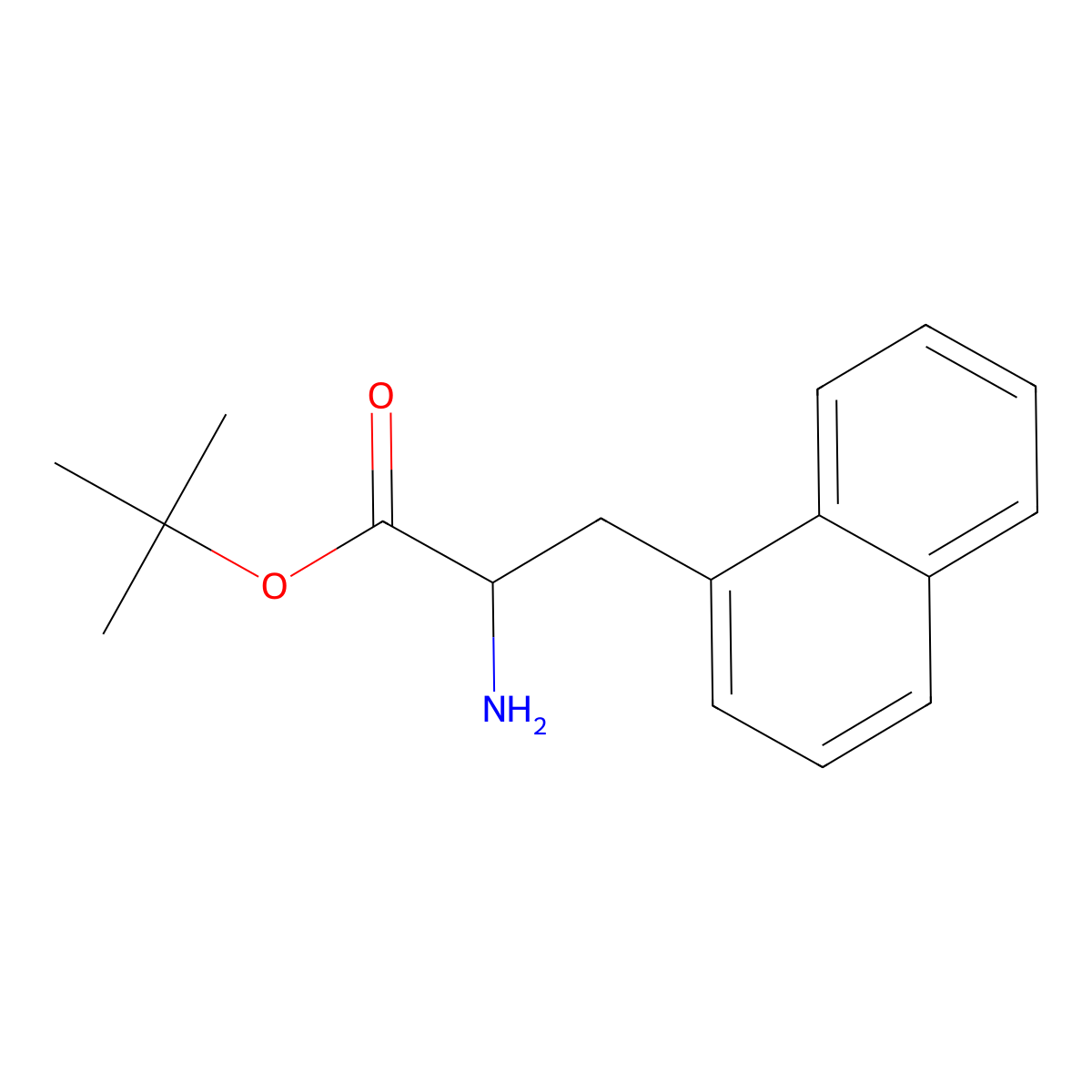 tert-butyl (2S)-2-amino-3-(naphthalen-1-yl)propanoate molecular structure, CAS 166171-79-5