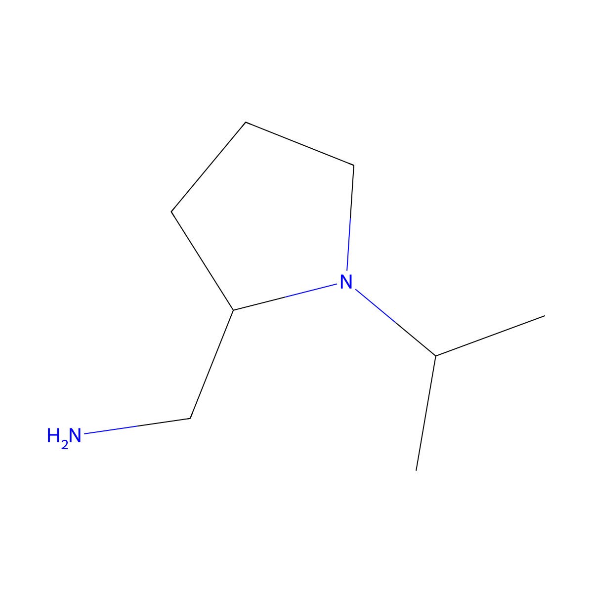 1-[(2S)-1-(propan-2-yl)pyrrolidin-2-yl]methanamine molecular structure, CAS 166173-75-7