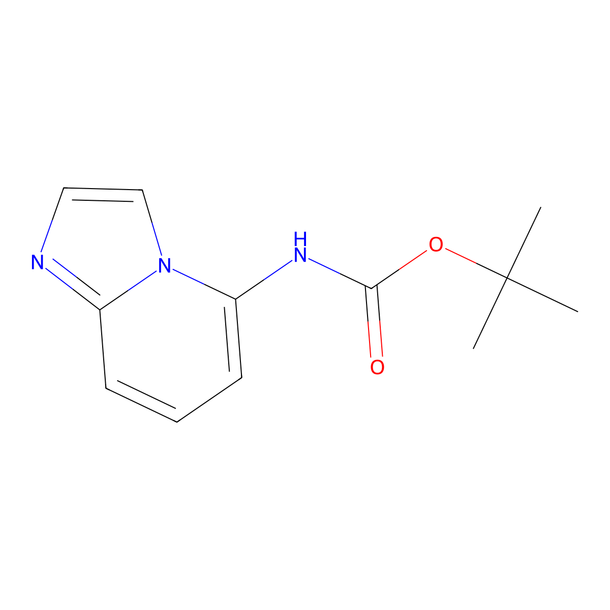 tert-butyl N-(imidazo[1,2-a]pyridin-5-yl)carbamate molecular structure, CAS 166176-53-0