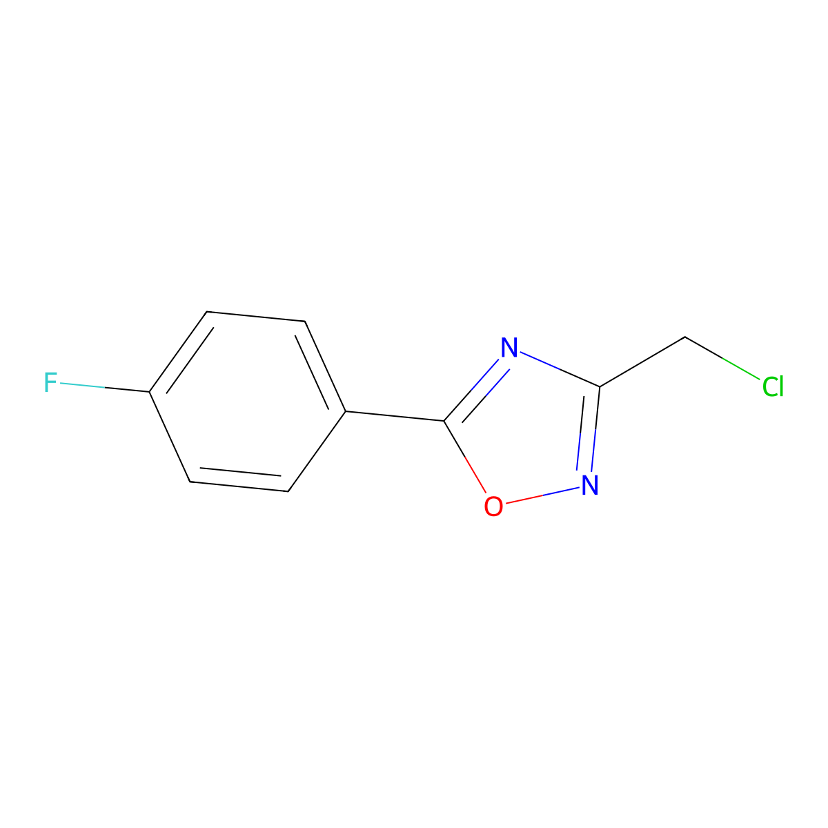 3-(Chloromethyl)-5-(4-fluorophenyl)-1,2,4-oxadiazole molecular structure, CAS 166179-37-9