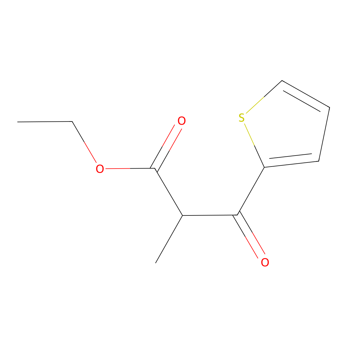 Ethyl 2-methyl-3-oxo-3-(thiophen-2-yl)propanoate molecular structure, CAS 166180-39-8