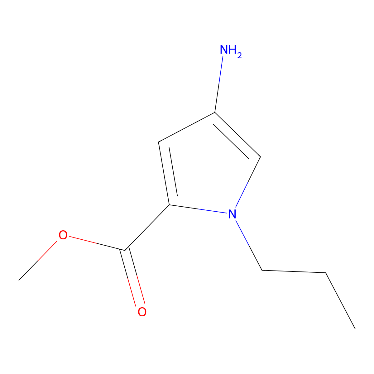 methyl 4-amino-1-propyl-1H-pyrrole-2-carboxylate molecular structure, CAS 166182-94-1