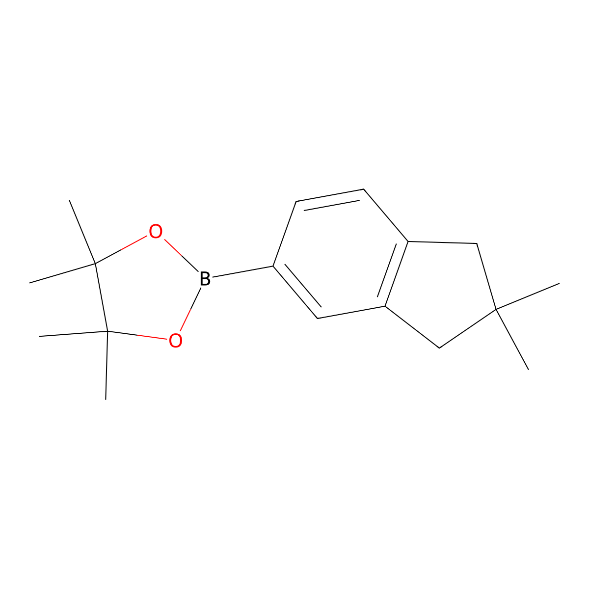 2-(2,2-dimethyl-2,3-dihydro-1H-inden-5-yl)-4,4,5,5-tetramethyl-1,3,2-dioxaborolane molecular structure, CAS 1661843-13-5