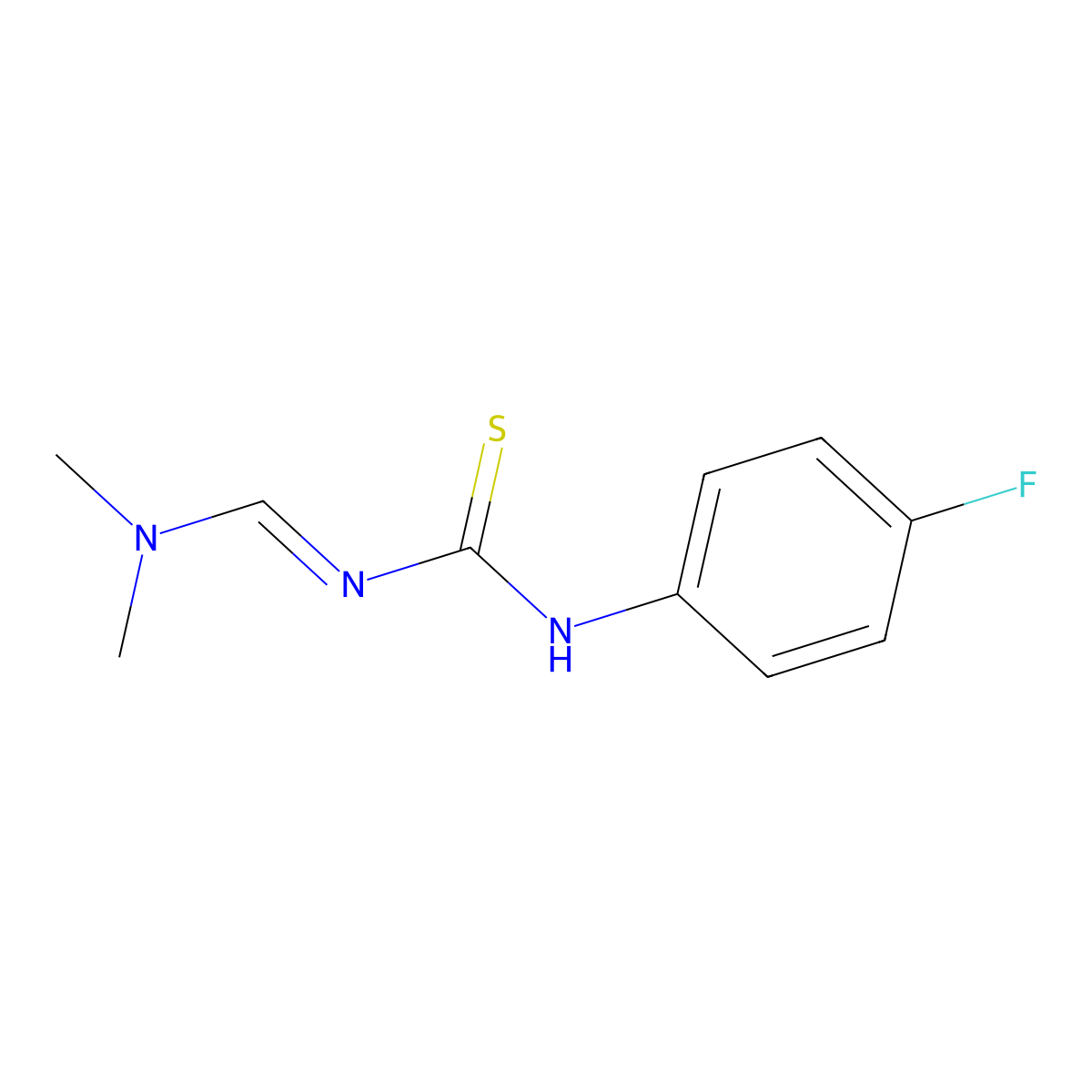 N-[(dimethylamino)methylene]-N'-(4-fluorophenyl)thiourea molecular structure, CAS 1661847-01-3