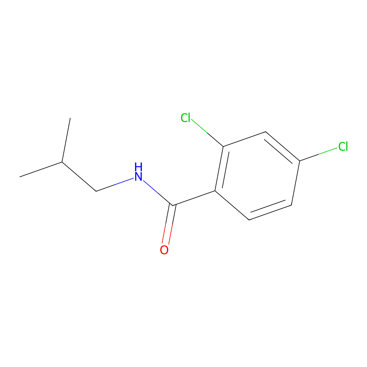 2,4-dichloro-N-(2-methylpropyl)benzamide molecular structure, CAS 166188-76-7
