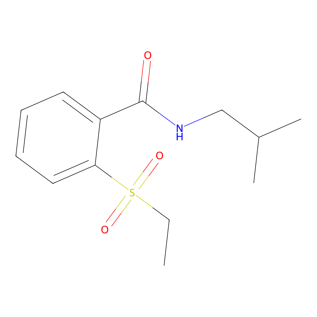 2-(ethylsulfonyl)-N-(2-methylpropyl)benzamide molecular structure, CAS 166188-90-5