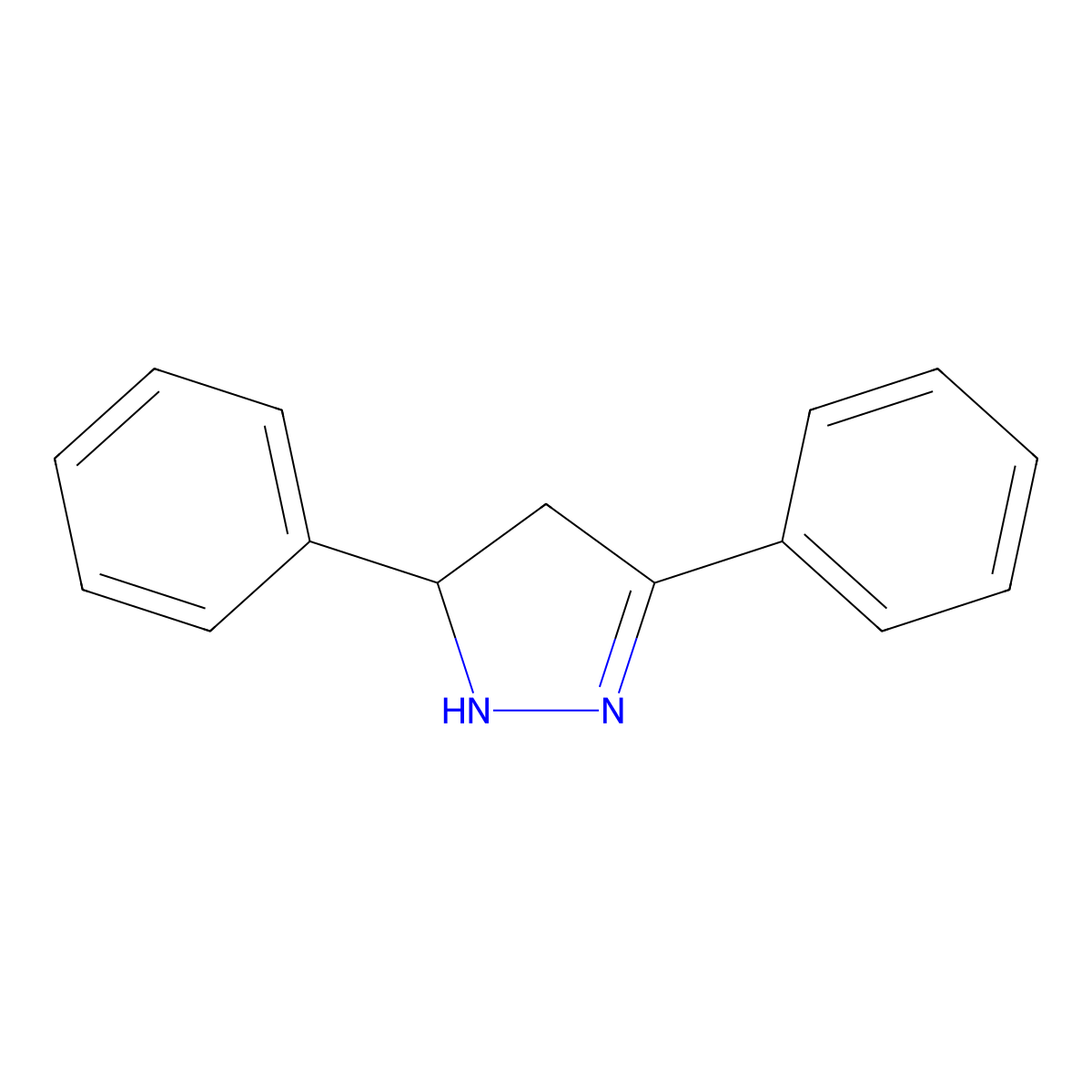 3,5-diphenyl-4,5-dihydro-1H-pyrazole molecular structure, CAS 16619-60-6