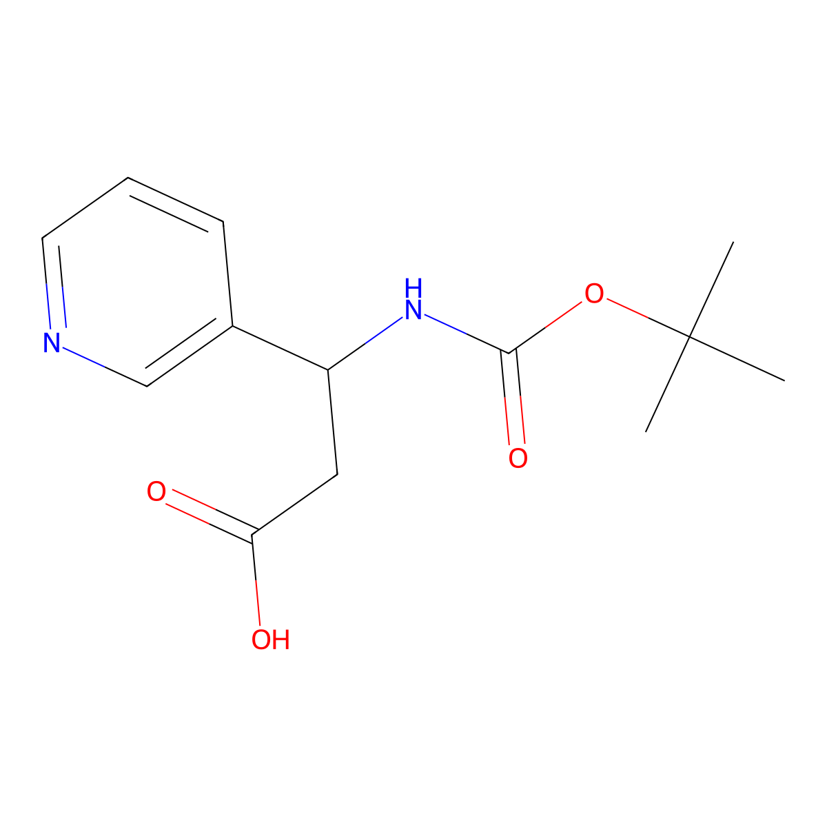3-Boc-amino-3-(3-pyridyl)-propionic acid molecular structure, CAS 166194-68-9