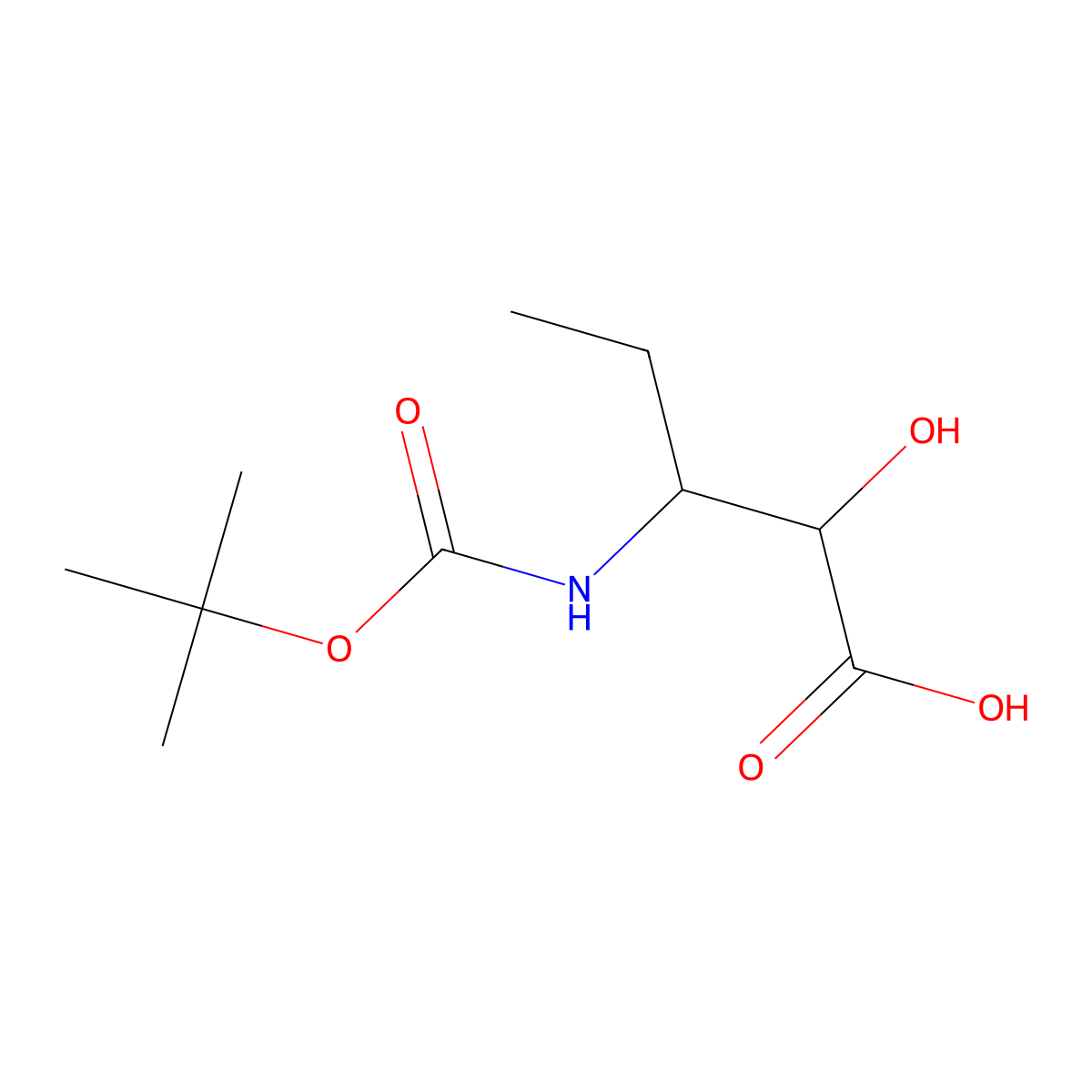 3-{[(Tert-butoxy)carbonyl]amino}-2-hydroxypentanoic acid molecular structure, CAS 166196-02-7