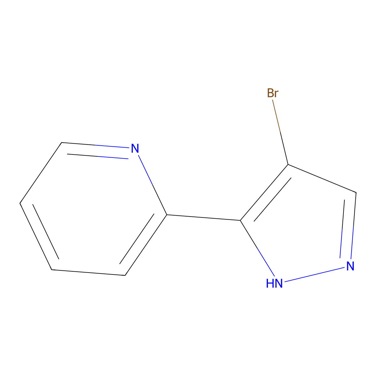 2-(4-Bromo-1H-pyrazol-3-yl)pyridine molecular structure, CAS 166196-52-7