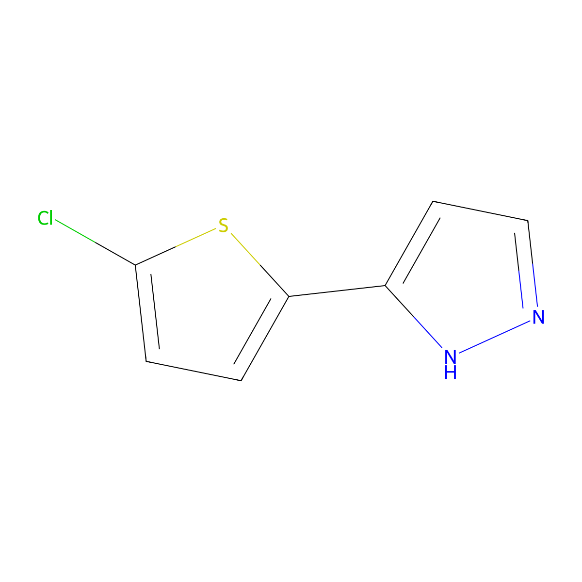 5-(5-Chloro-2-thienyl)-1H-pyrazole molecular structure, CAS 166196-61-8