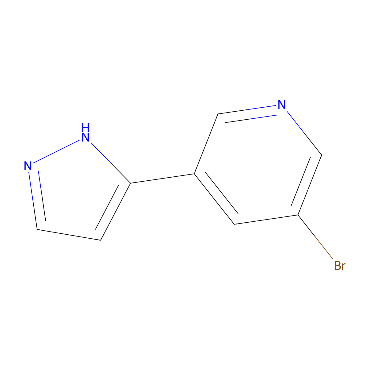 3-bromo-5-(1H-pyrazol-3-yl)Pyridine molecular structure, CAS 166196-72-1