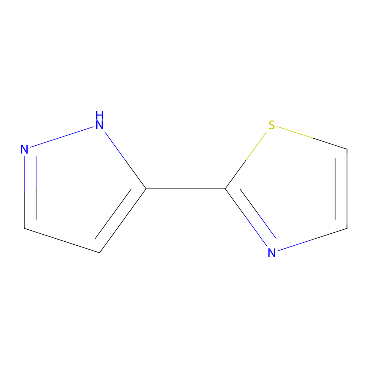 2-(1H-pyrazol-3-yl)-1,3-thiazole molecular structure, CAS 166196-73-2
