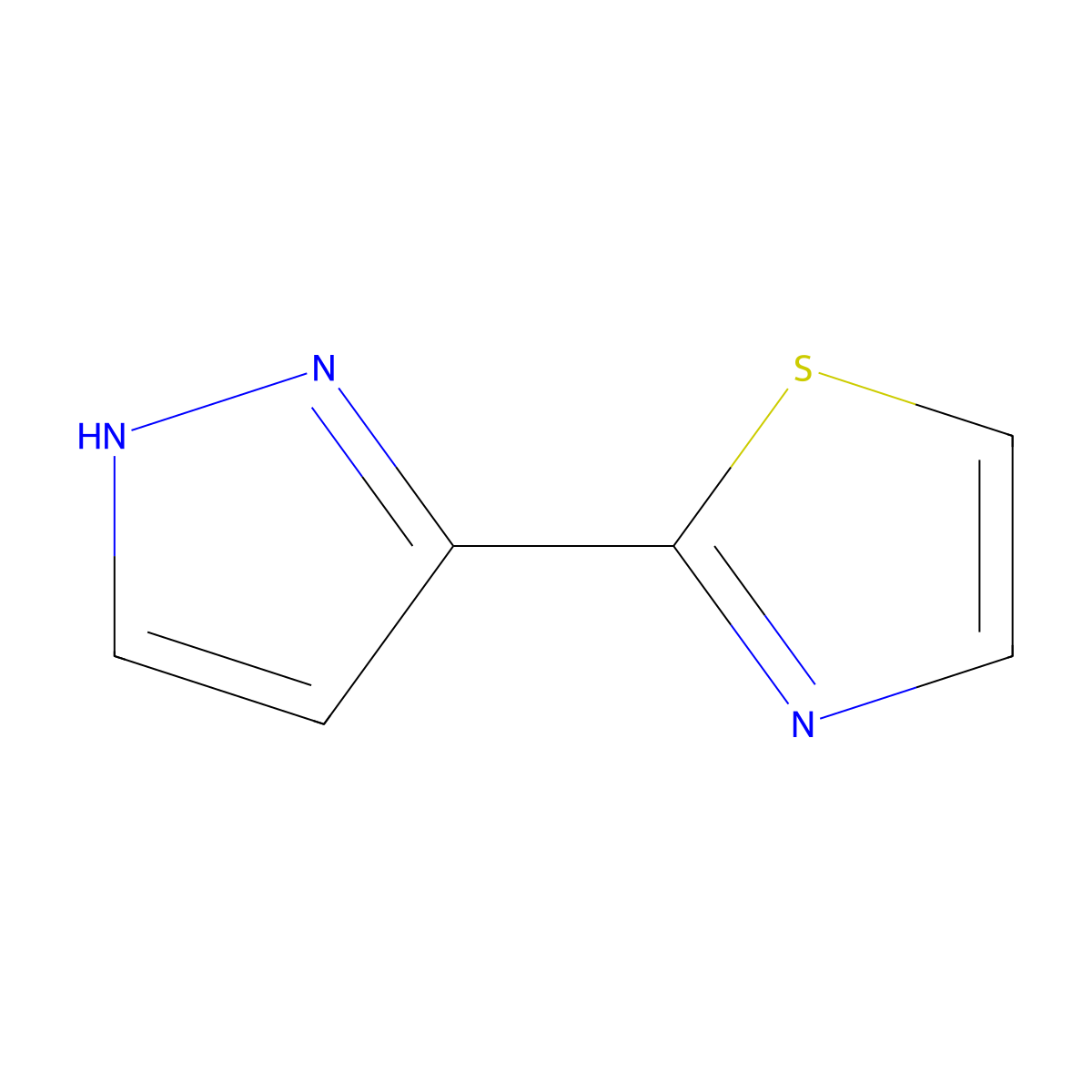 2-(1H-pyrazol-3-yl)-1,3-thiazole molecular structure, CAS 166196-73-2