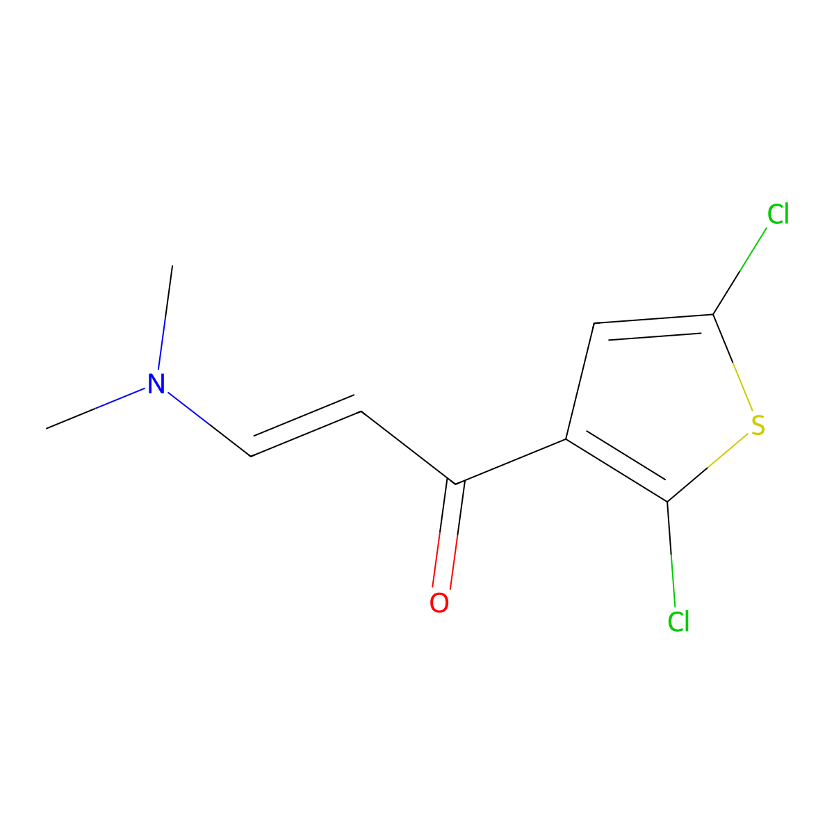 (2E)-1-(2,5-dichlorothiophen-3-yl)-3-(dimethylamino)prop-2-en-1-one molecular structure, CAS 166196-79-8