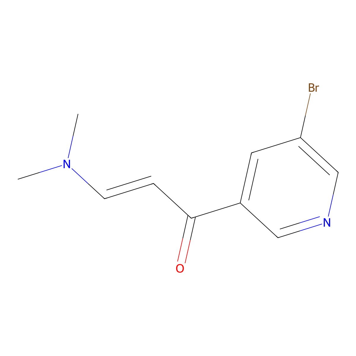 1-(5-Bromopyridin-3-yl)-3-(dimethylamino)prop-2-ene-1-one molecular structure, CAS 166196-86-7