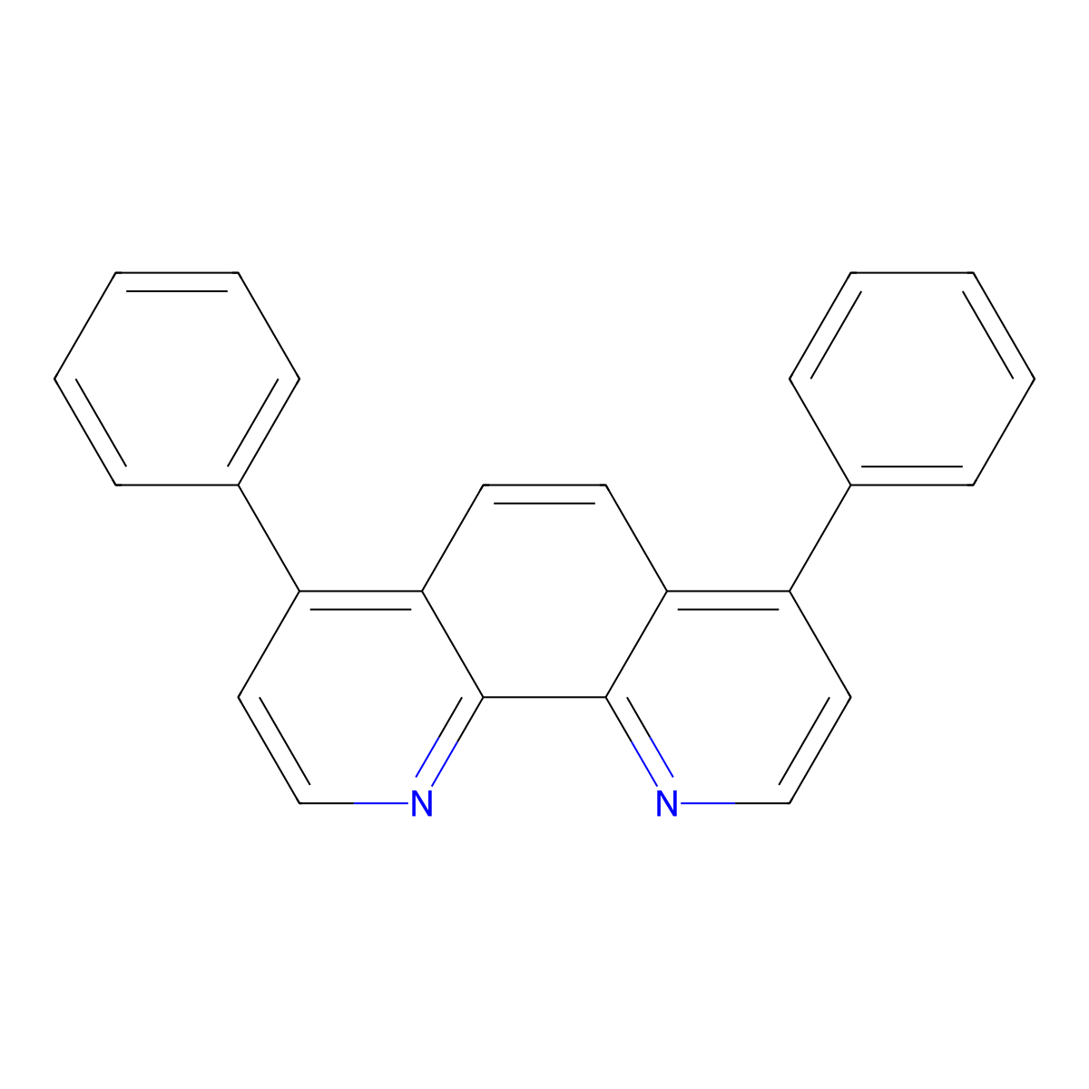 4,7-Diphenyl-1,10-phenanthroline , BPhen molecular structure, CAS 1662-01-7
