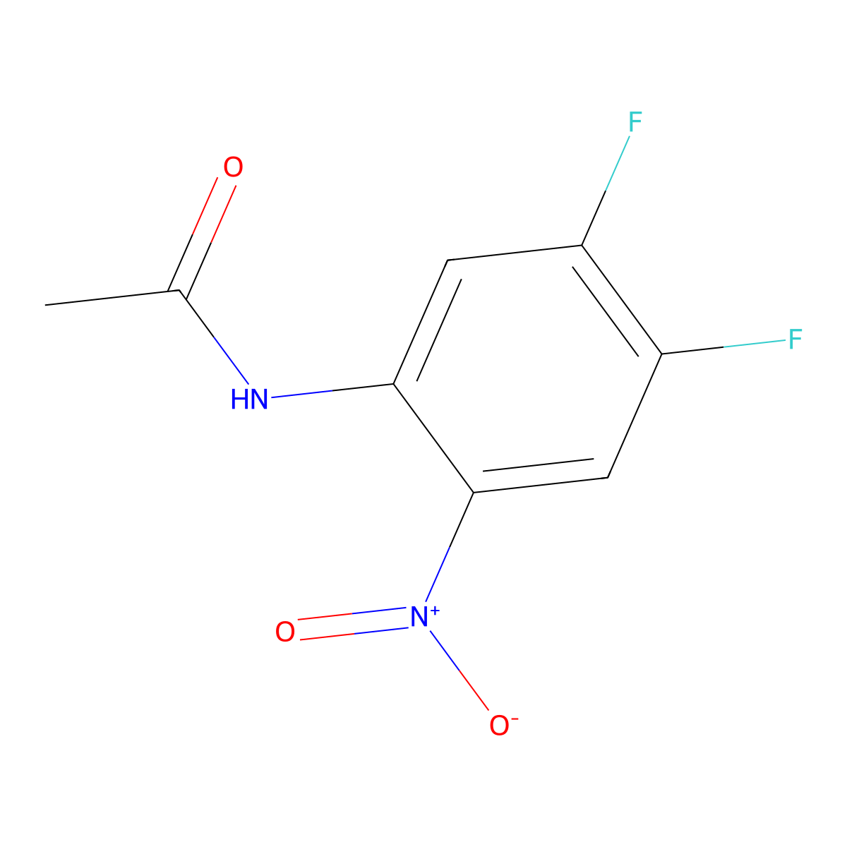 N-(4,5-Difluoro-2-nitrophenyl)acetamide molecular structure, CAS 1662-21-1