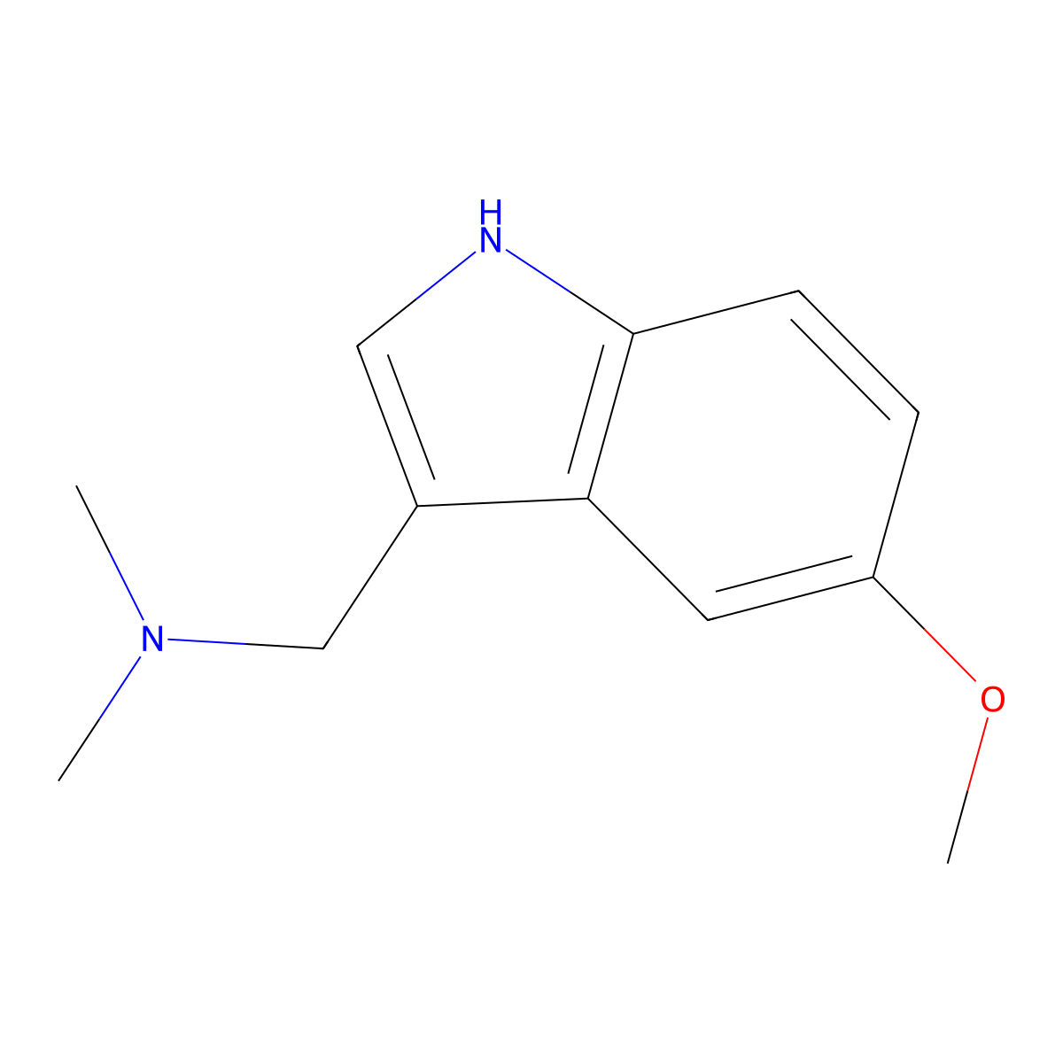 5-Methoxy-N,N-dimethyl-1H-indole-3-methanamine molecular structure, CAS 16620-52-3