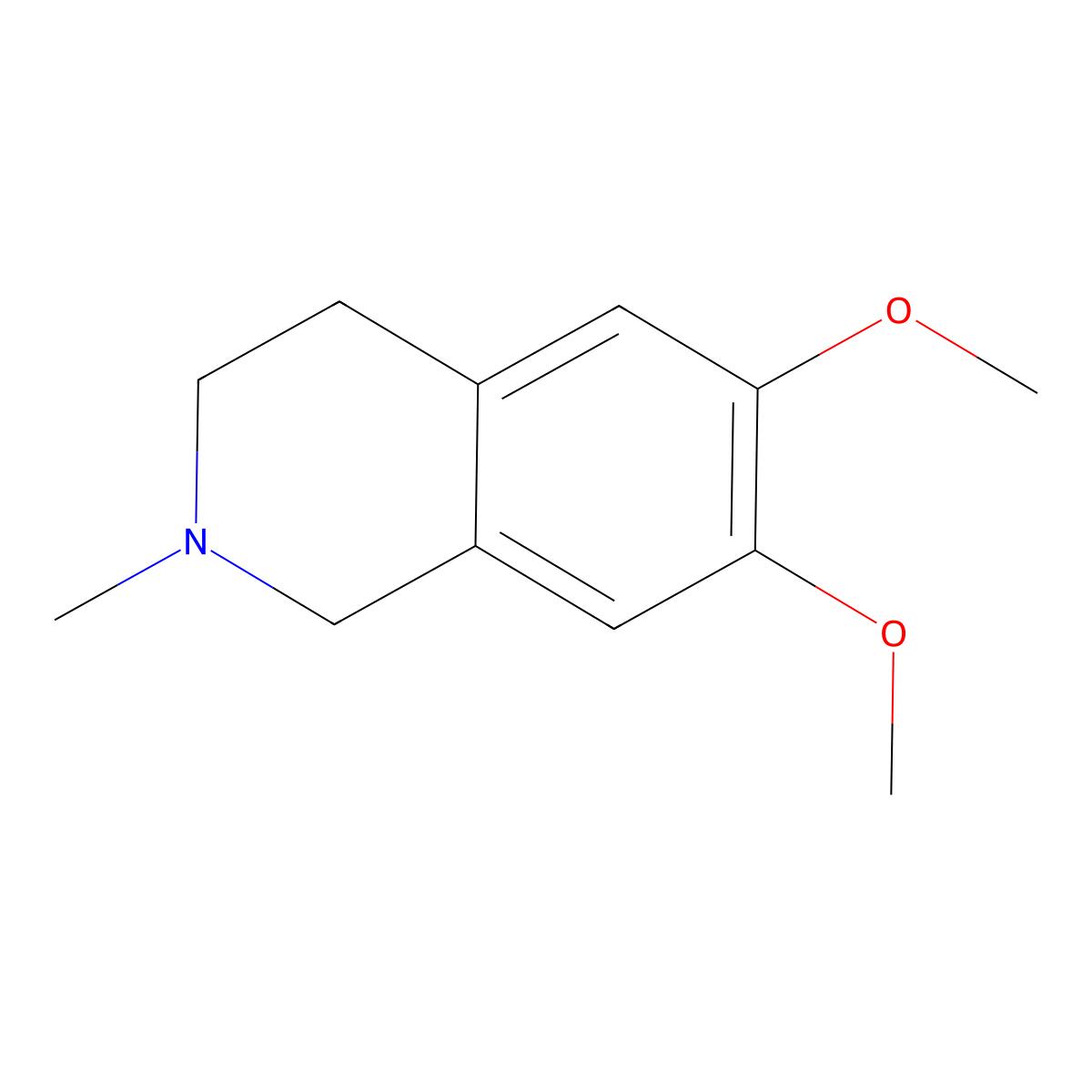6,7-Dimethoxy-2-methyl-1,2,3,4-tetrahydro-isoquinoline molecular structure, CAS 16620-96-5