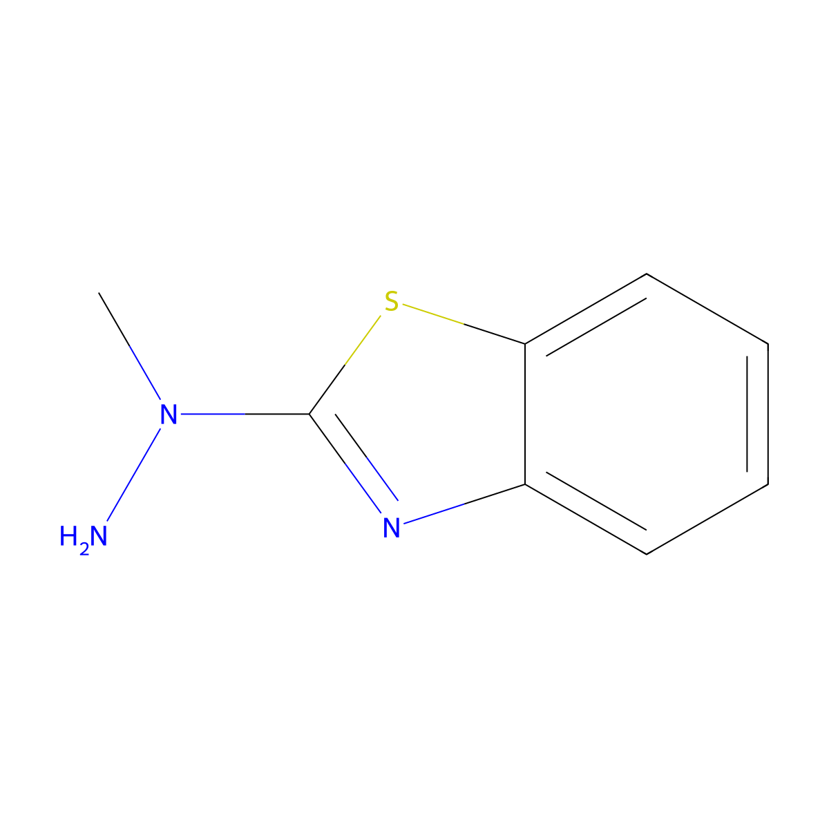 Benzothiazole, 2-(1-methylhydrazino)- molecular structure, CAS 16621-62-8