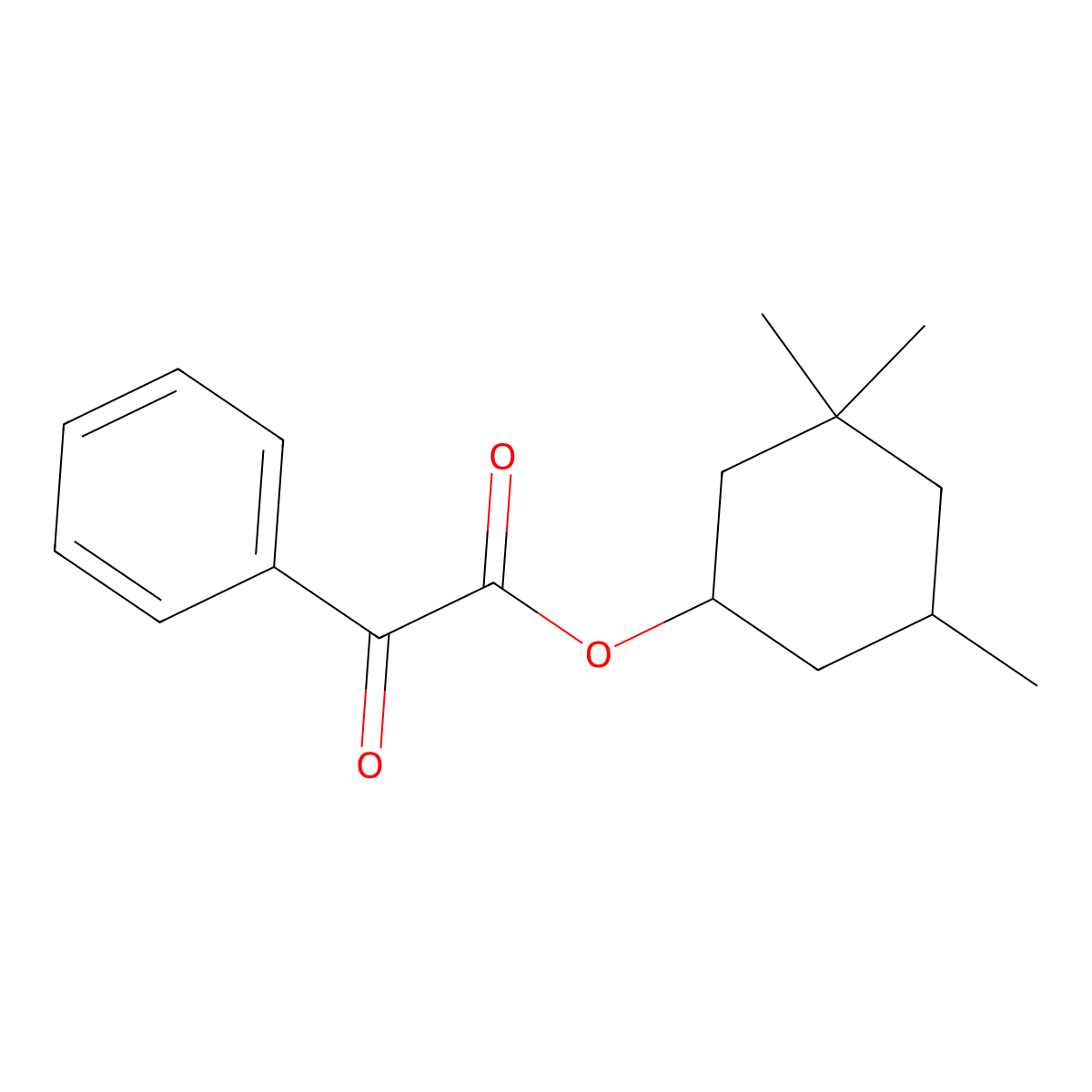 3,3,5-Trimethylcyclohexyl 2-oxo-2-phenylacetate molecular structure, CAS 16623-22-6