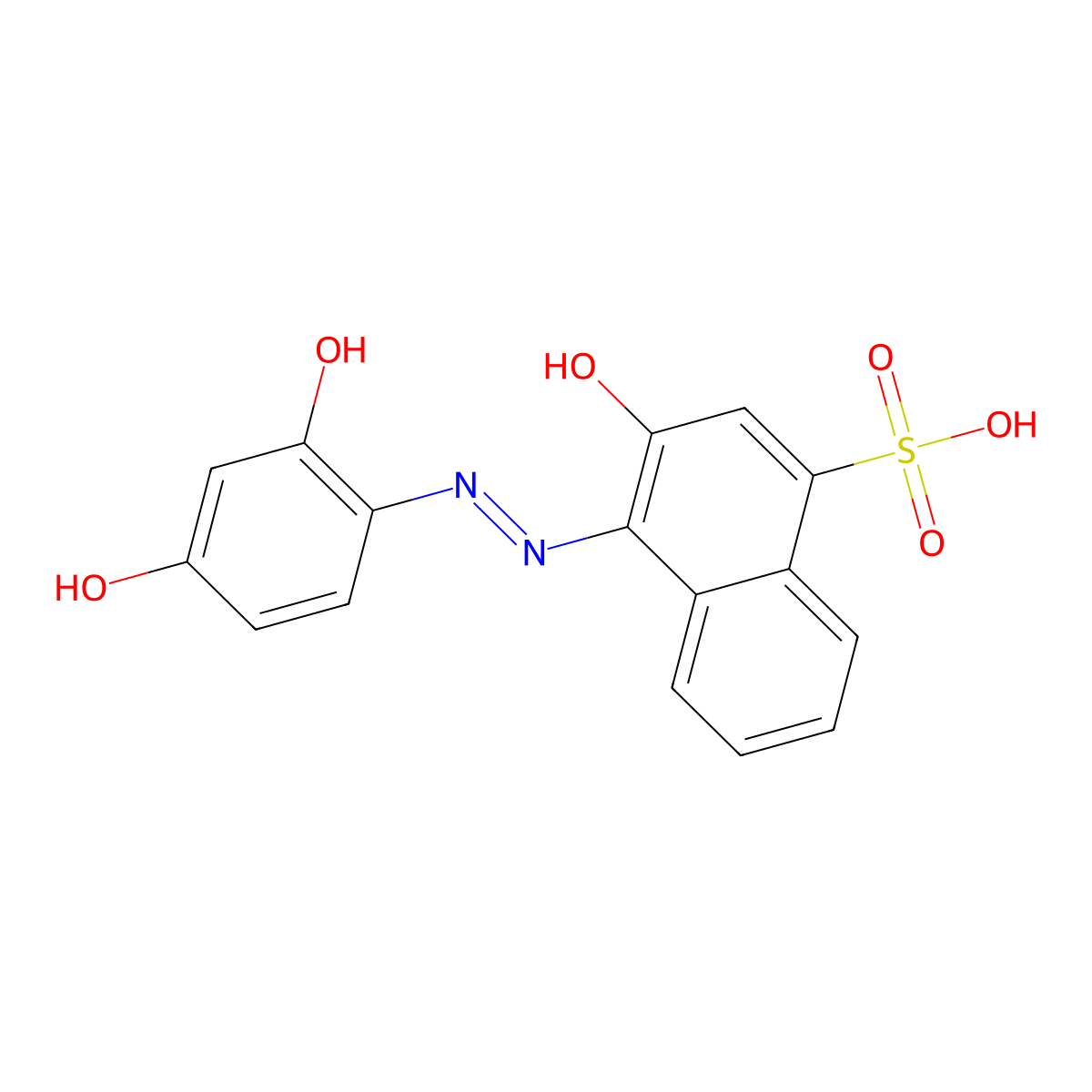1-Naphthalenesulfonic acid, 4-(2-(2,4-dihydroxyphenyl)diazenyl)-3-hydroxy- molecular structure, CAS 16623-47-5