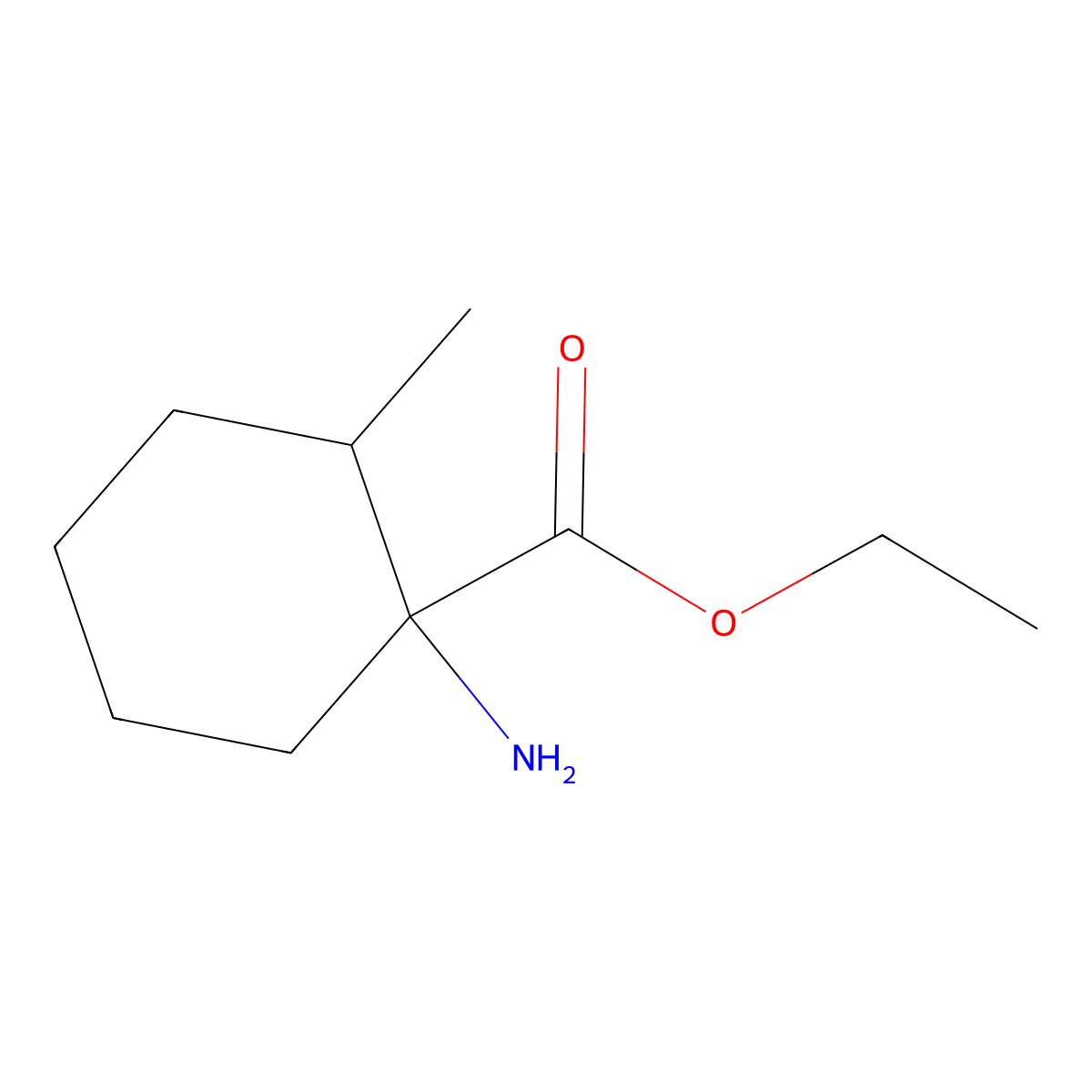 Ethyl 1-amino-2-methylcyclohexane-1-carboxylate molecular structure, CAS 16624-24-1