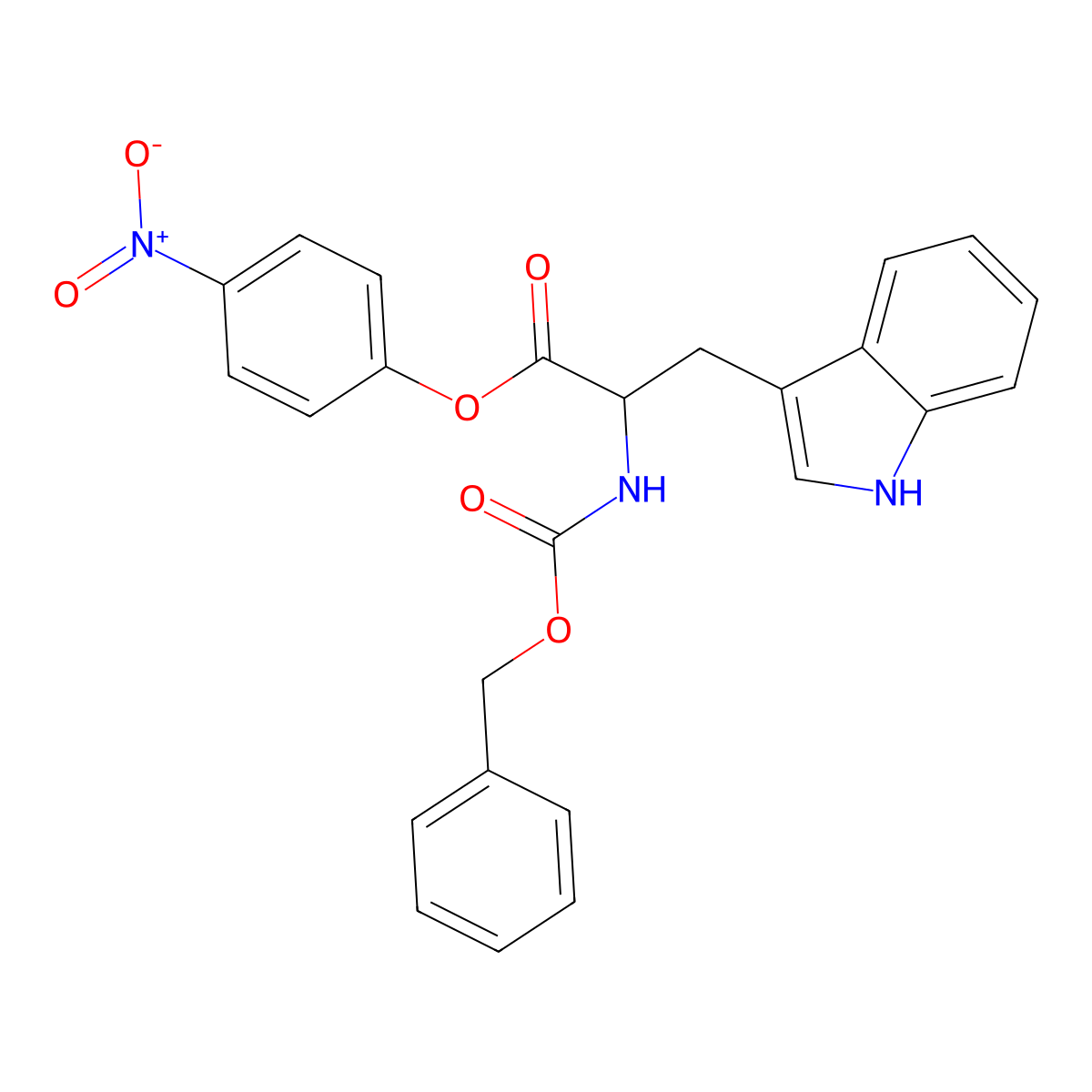 4-Nitrophenyl N-(benzyloxycarbonyl)-L-tryptophanate molecular structure, CAS 16624-64-9