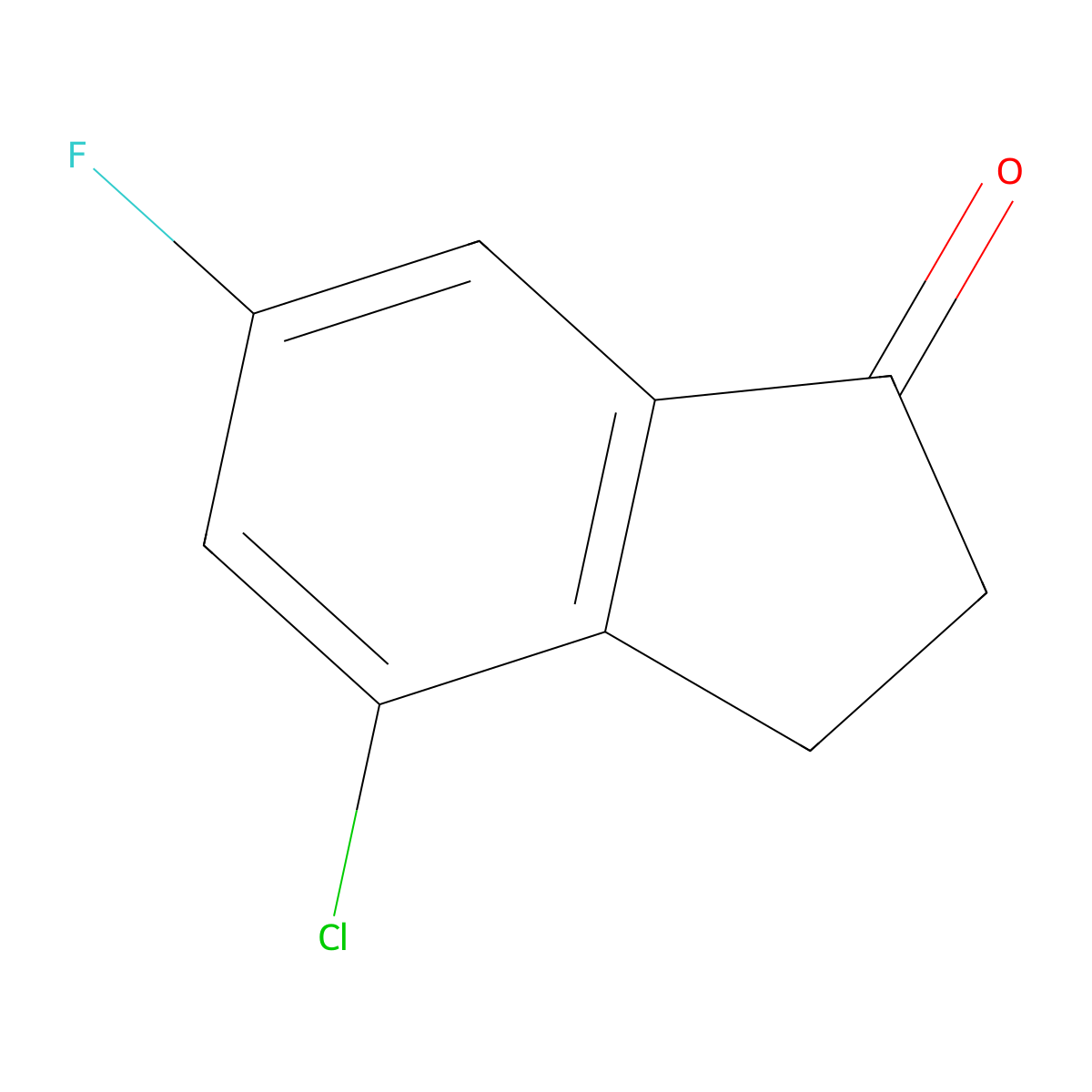 4-Chloro-6-fluoroindan-1-one molecular structure, CAS 166250-01-7