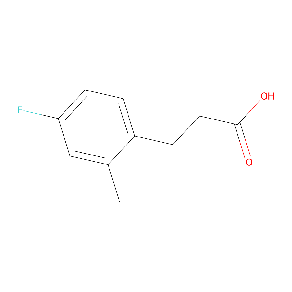 3-(4-Fluoro-2-methylphenyl)propanoic acid molecular structure, CAS 166251-34-9