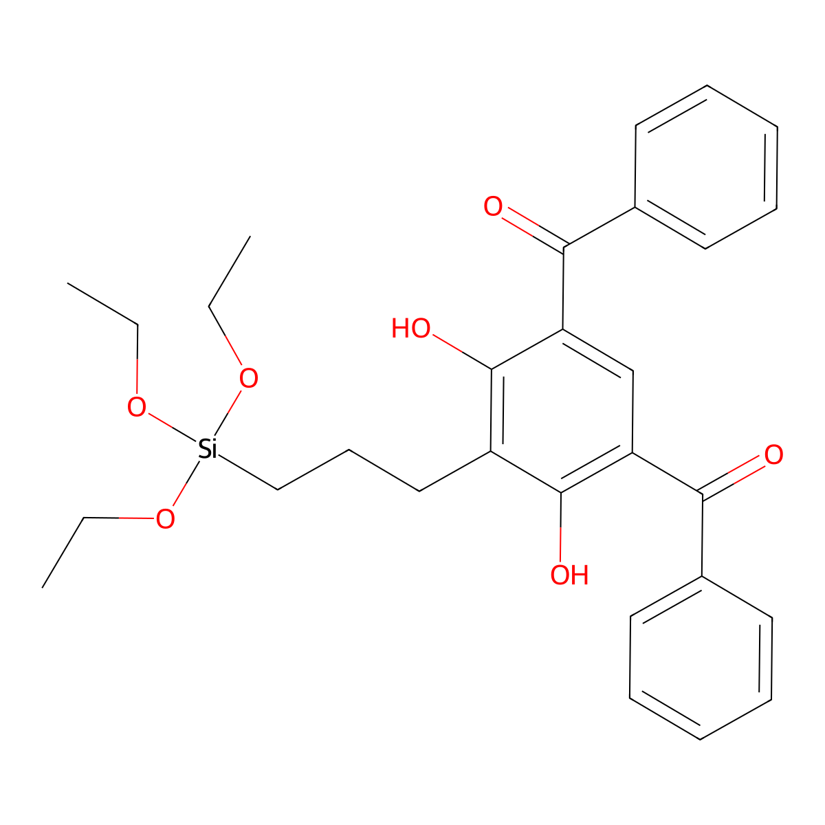 [5-Benzoyl-2,4-dihydroxy-3-(3-triethoxysilylpropyl)phenyl]-phenylmethanone molecular structure, CAS 166255-23-8