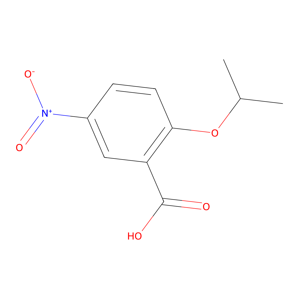 2-(1-Methylethoxy)-5-nitrobenzoic acid molecular structure, CAS 166263-28-1