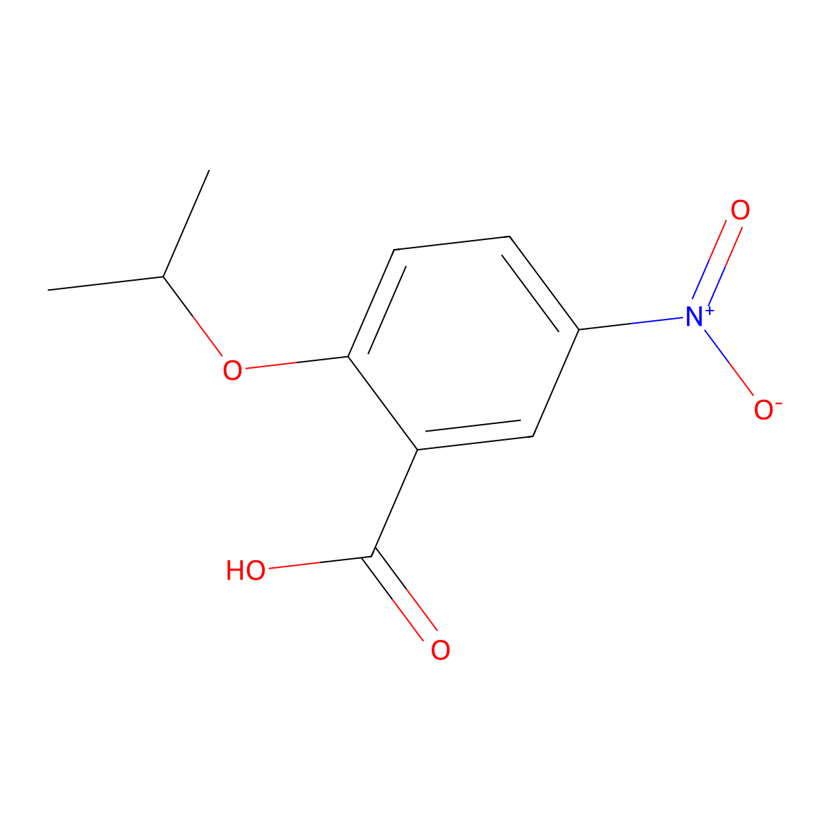2-(1-Methylethoxy)-5-nitrobenzoic acid molecular structure, CAS 166263-28-1