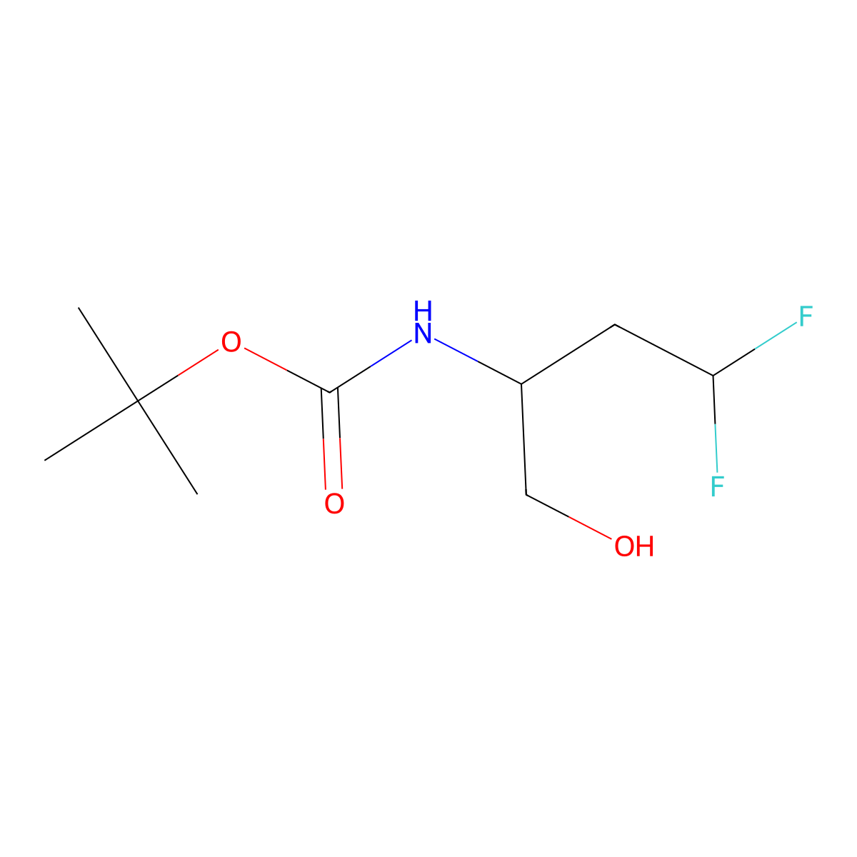 tert-butyl N-(4,4-difluoro-1-hydroxybutan-2-yl)carbamate molecular structure, CAS 1662681-20-0