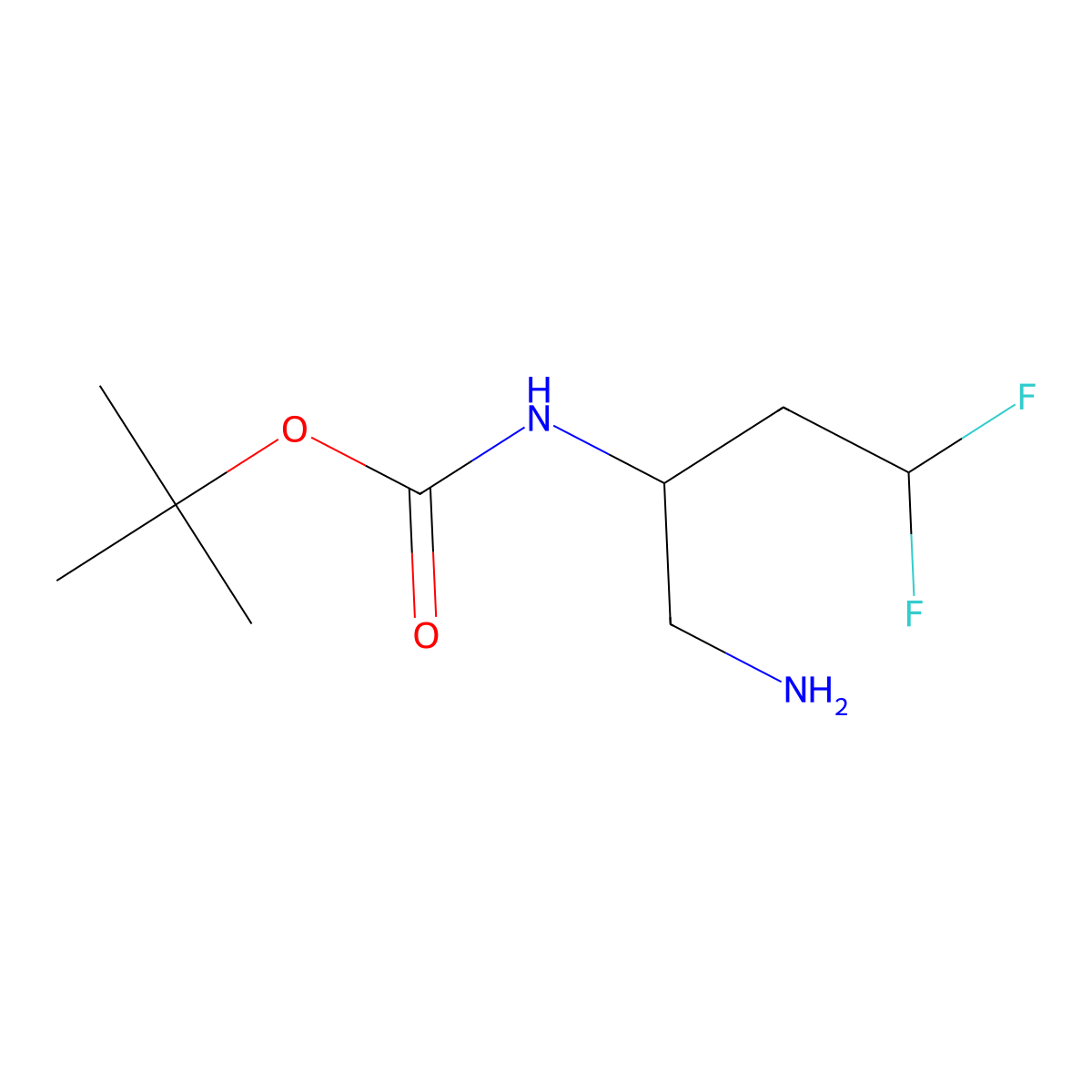 tert-butyl N-(1-amino-4,4-difluorobutan-2-yl)carbamate molecular structure, CAS 1662681-23-3