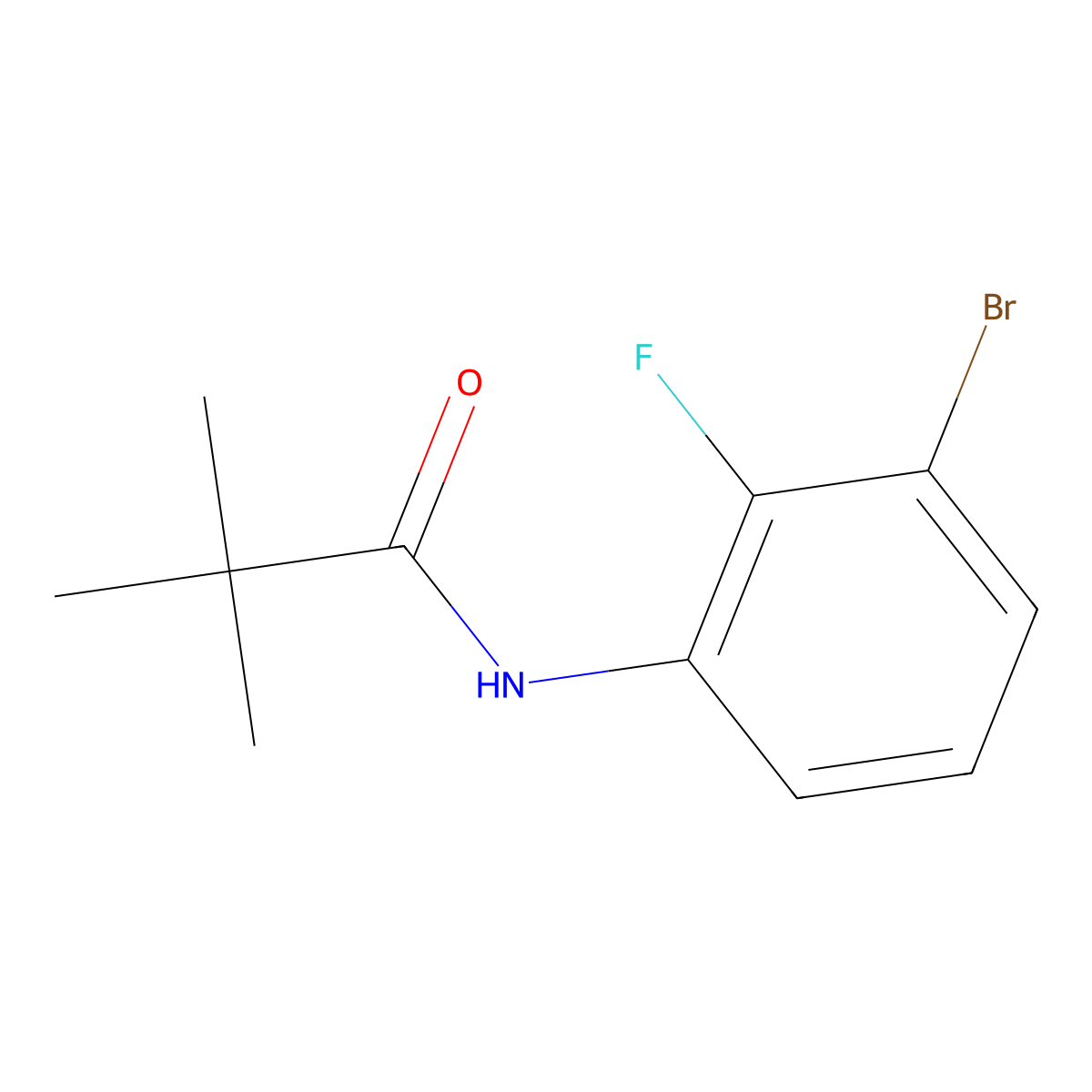 N-(3-bromo-2-fluorophenyl)-2,2-dimethylpropanamide molecular structure, CAS 1662682-32-7
