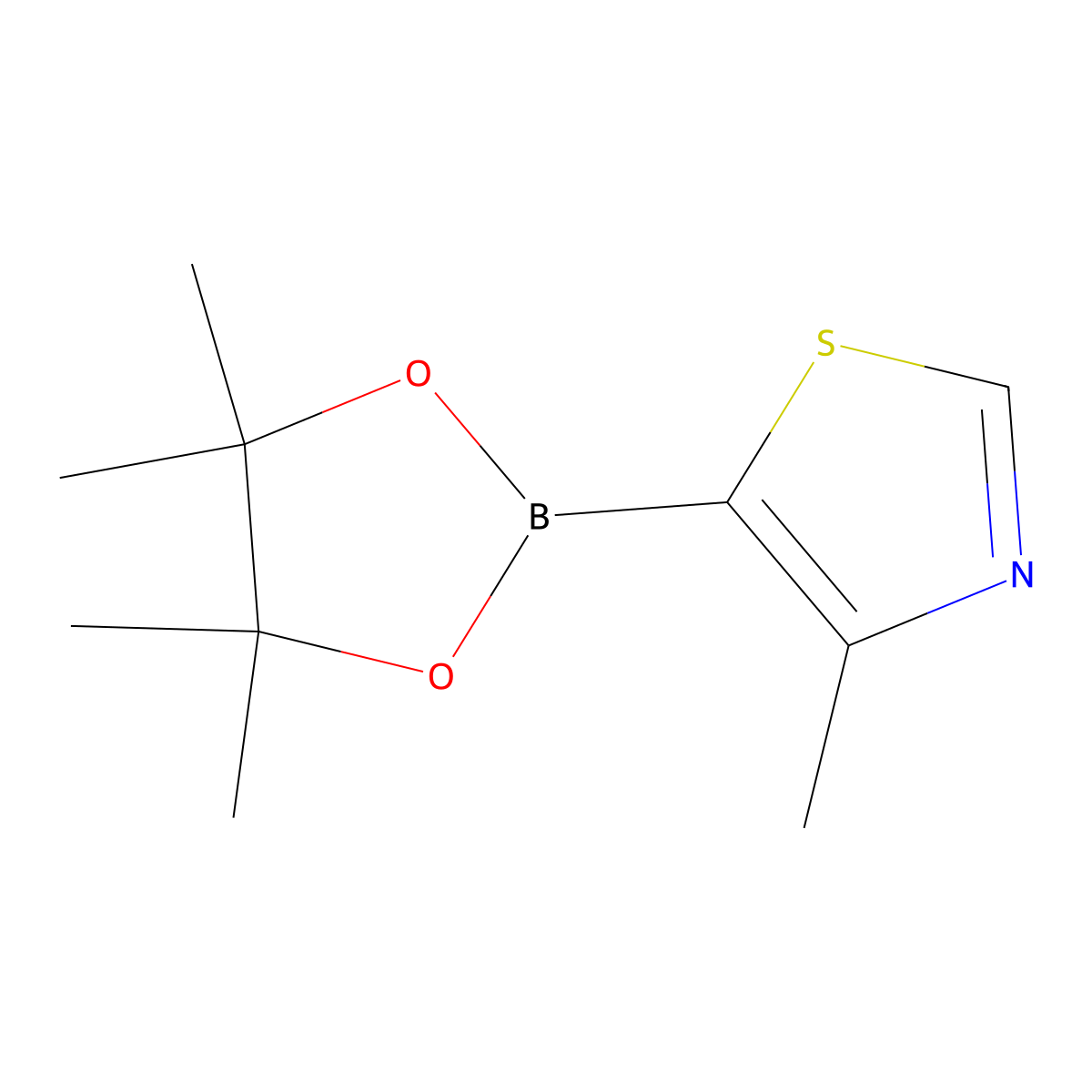 4-Methyl-5-(4,4,5,5-tetramethyl-1,3,2-dioxaborolan-2-yl)-1,3-thiazole molecular structure, CAS 1662682-33-8