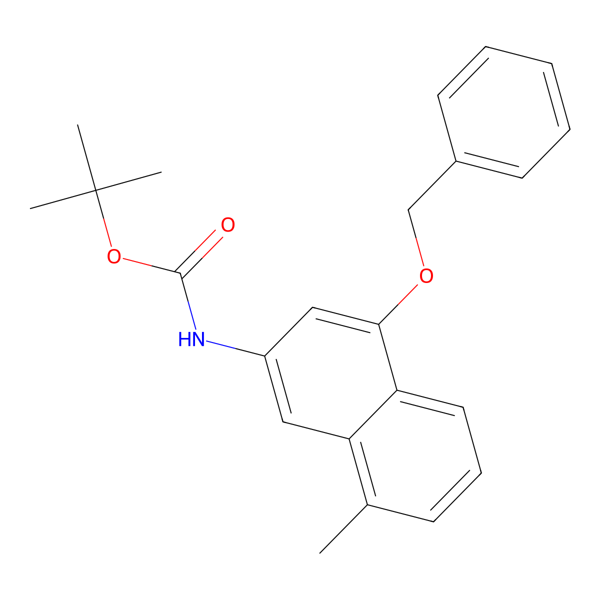 Tert-butyl (4-(benzyloxy)-8-methylnaphthalen-2-yl)carbamate molecular structure, CAS 1662687-76-4