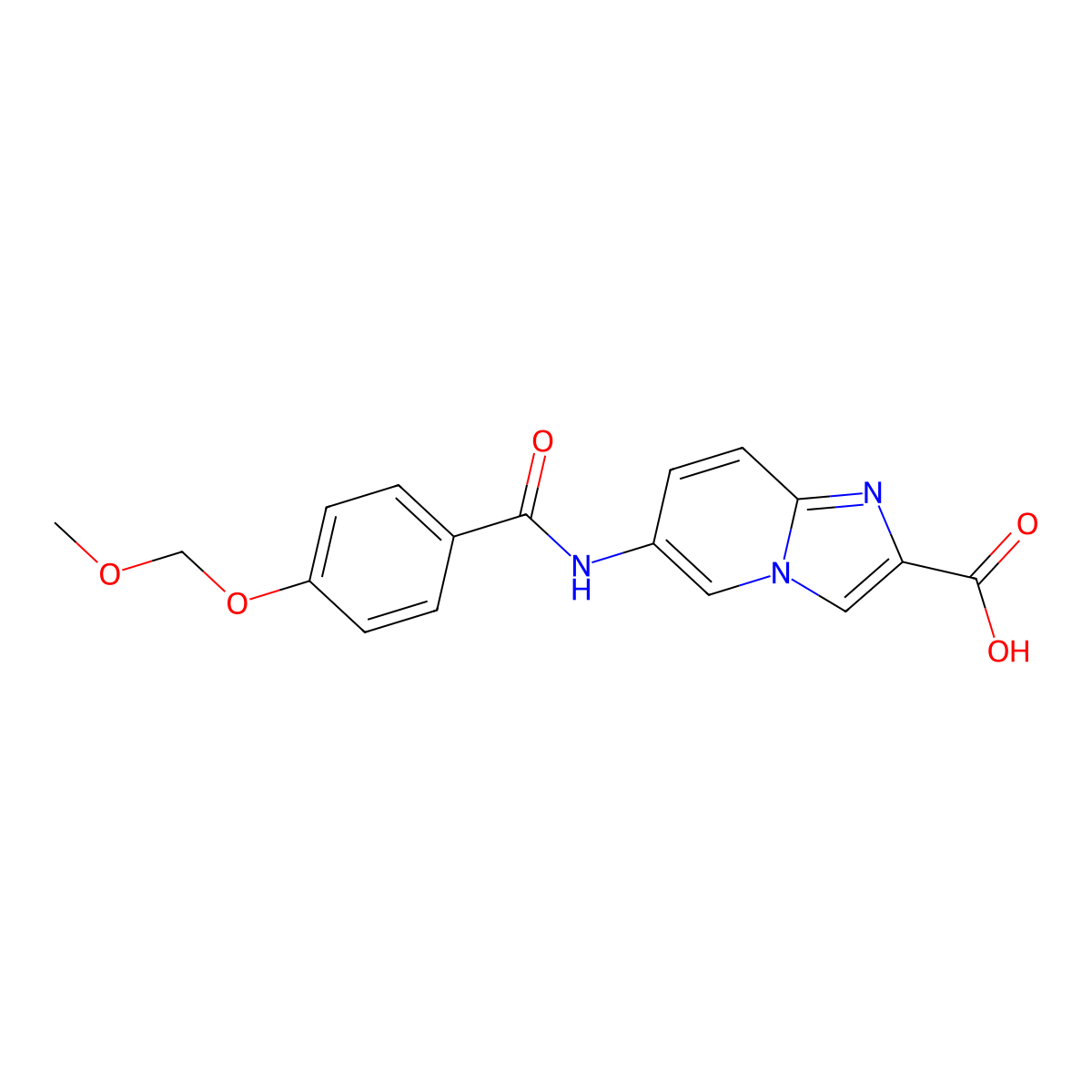 6-(4-(Methoxymethoxy)benzamido)imidazo[1,2-a]pyridine-2-carboxylic acid molecular structure, CAS 1662687-79-7