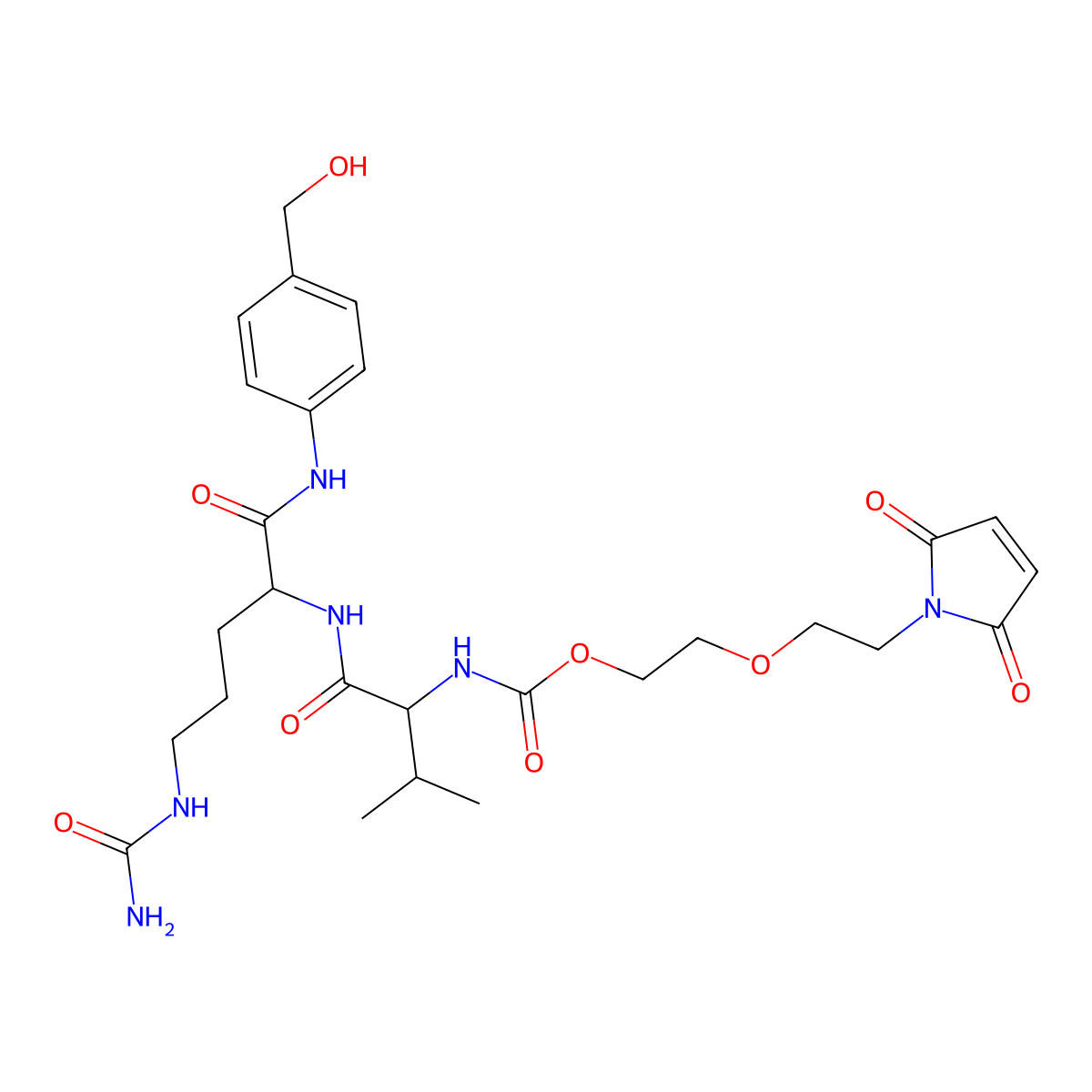 Mal-PEG2-Val-Cit-PABA molecular structure, CAS 1662687-83-3