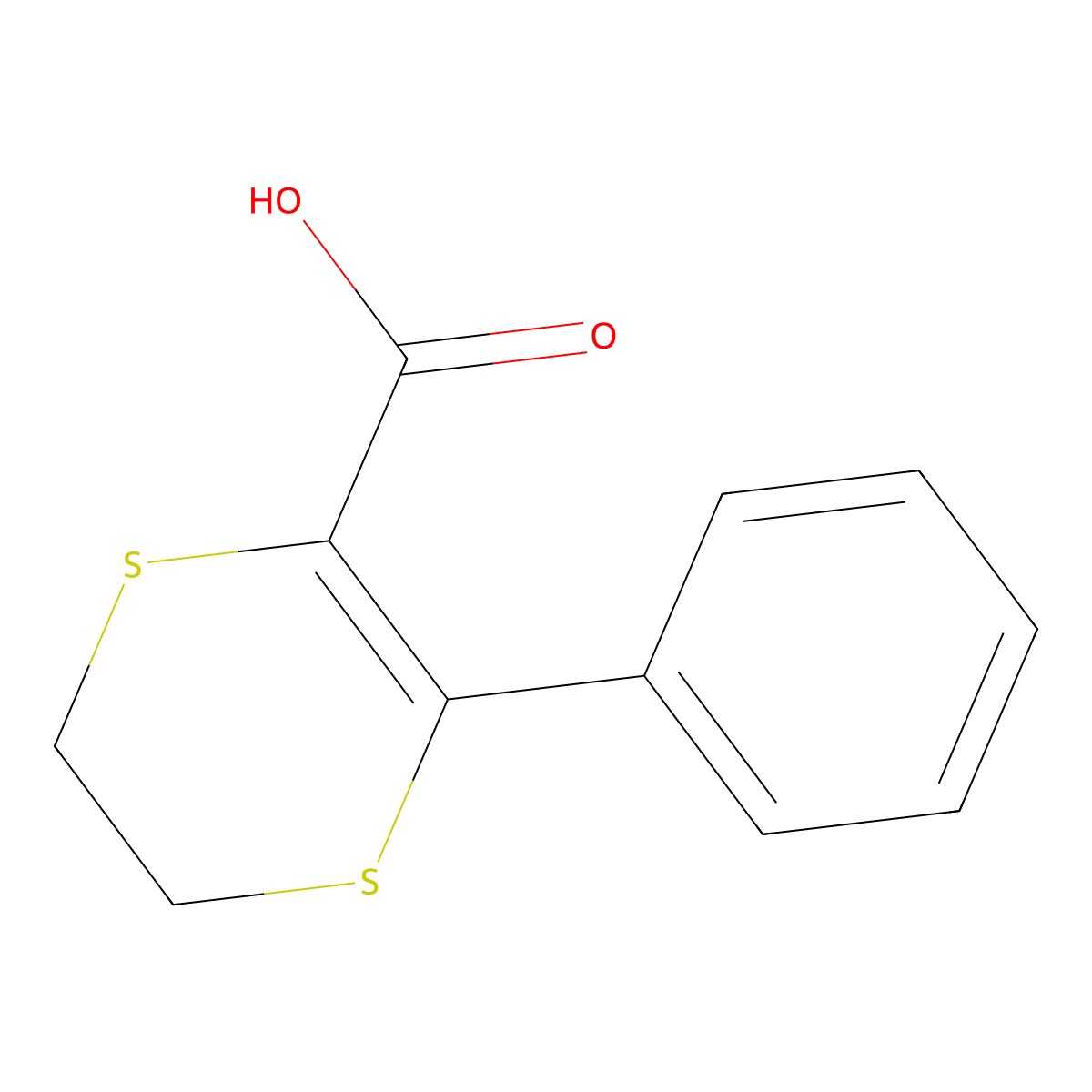 3-Phenyl-5,6-dihydro-1,4-dithiine-2-carboxylic acid molecular structure, CAS 166270-88-8