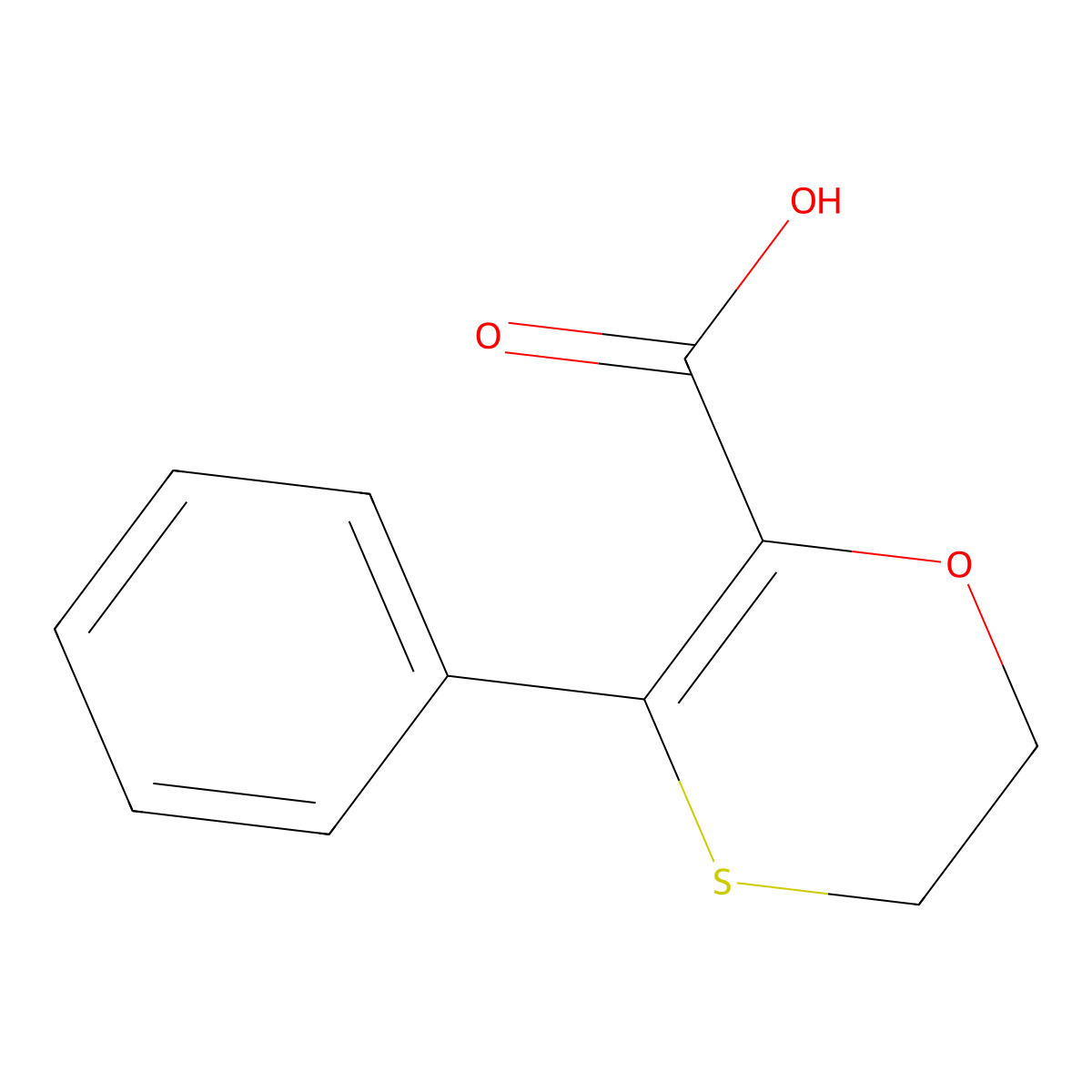 3-Phenyl-5,6-dihydro-1,4-oxathiine-2-carboxylic acid molecular structure, CAS 166270-89-9