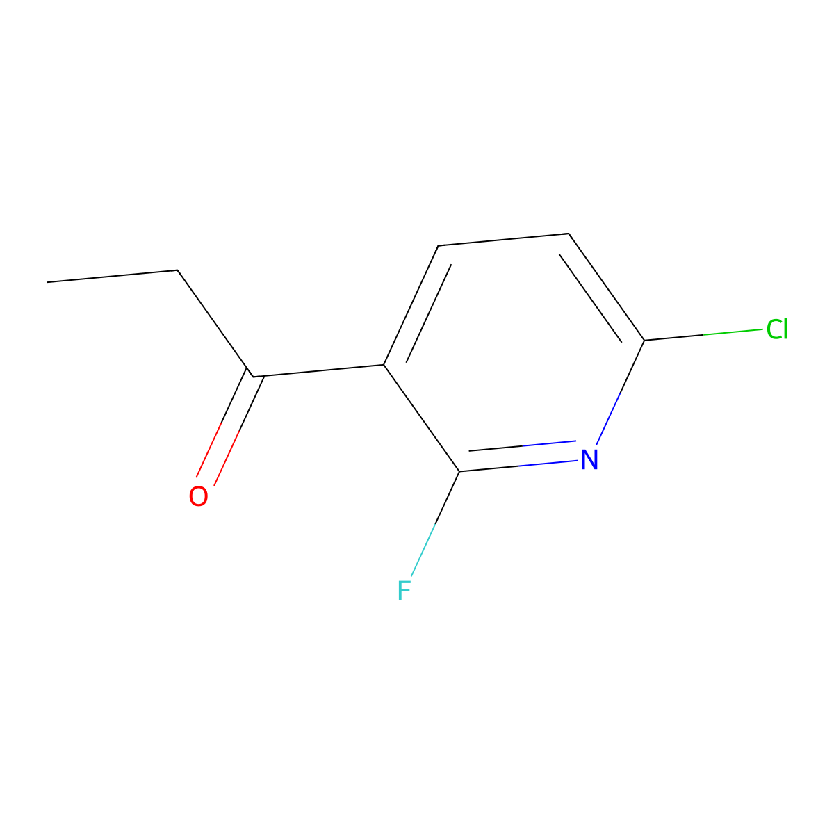 1-(6-Chloro-2-fluoropyridin-3-yl)propan-1-one molecular structure, CAS 1662713-84-9