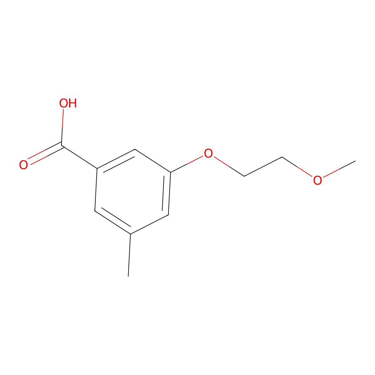 3-(2-Methoxyethoxy)-5-methylbenzoic acid molecular structure, CAS 1662714-69-3
