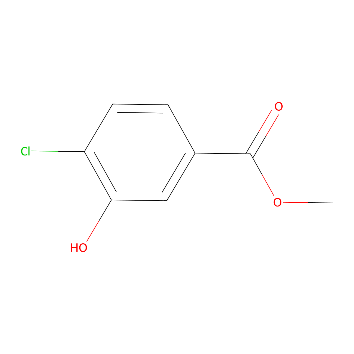 Methyl 4-chloro-3-hydroxybenzoate molecular structure, CAS 166272-81-7